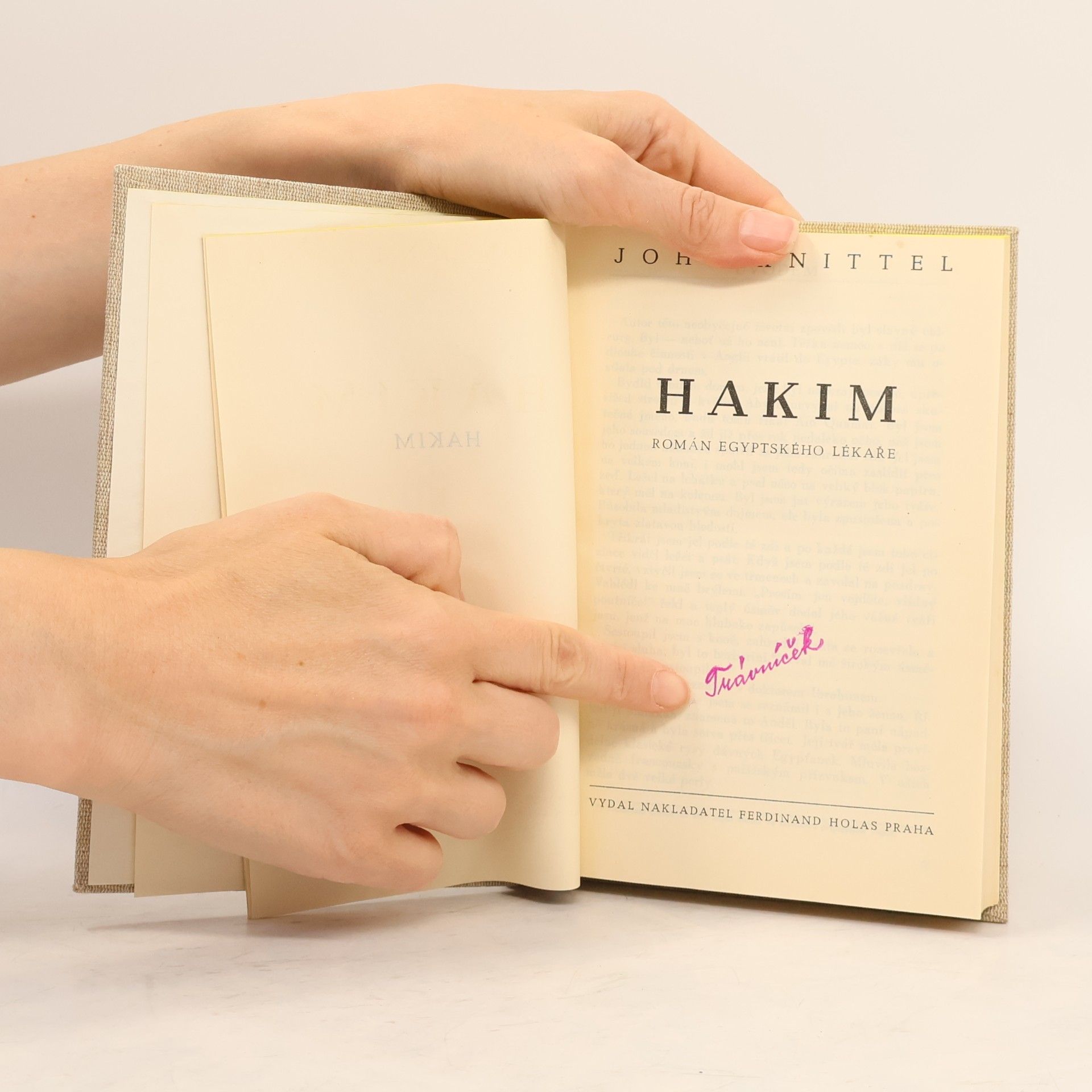 Hermann Immanuel Knittel Hakim: Román egyptského lékaře