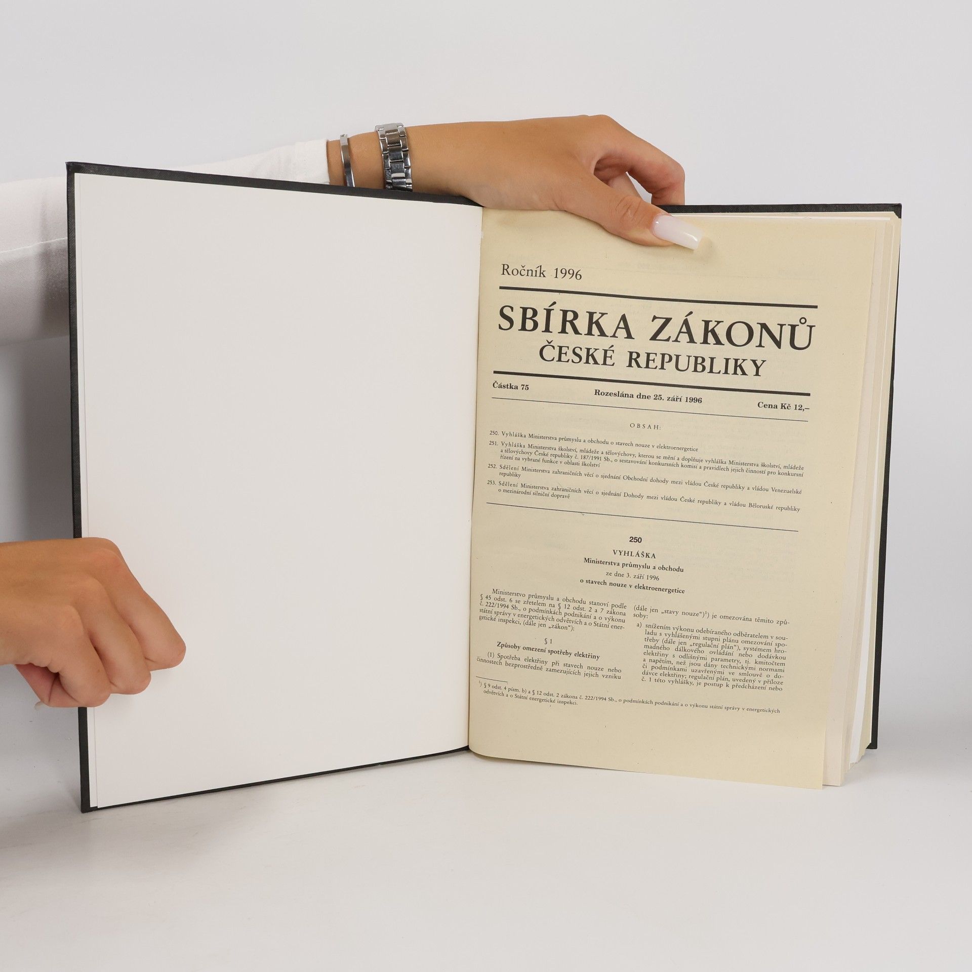 Kolektiv autorů Sbírka zákonů České Republiky 75-96/1996