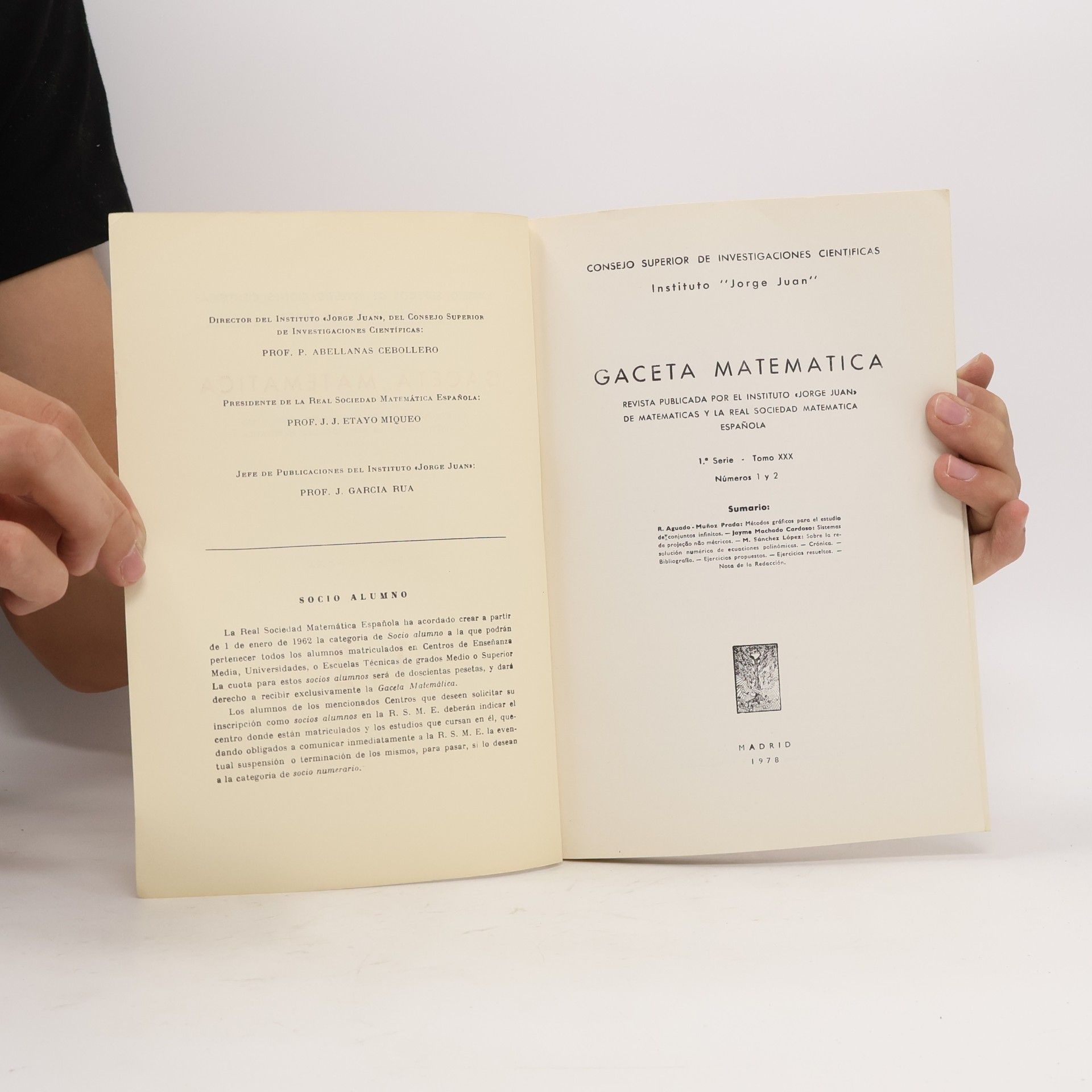 Autores varios Gaceta Matemática. Tomo XXX – Números 1 y 2