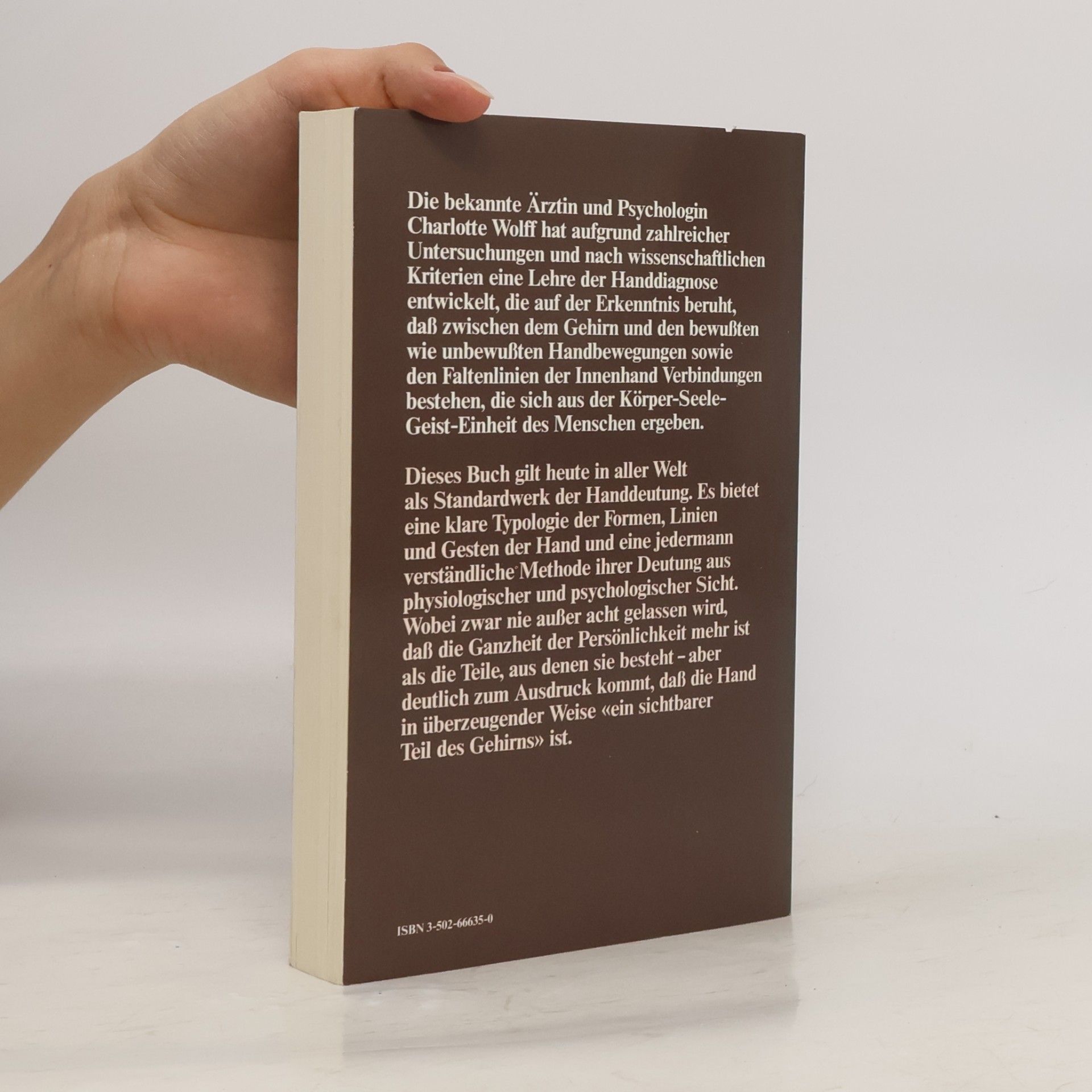 Charlotte Wolff Die Hand als Spiegel der Psyche