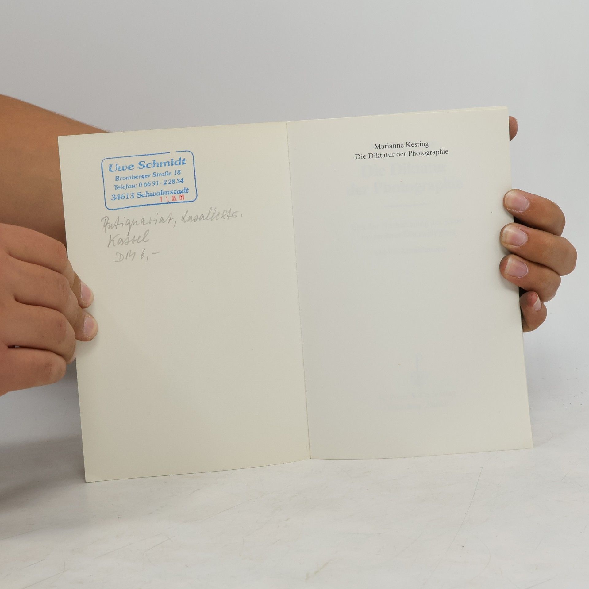 Marianne Kesting Die Diktatur der Photographie