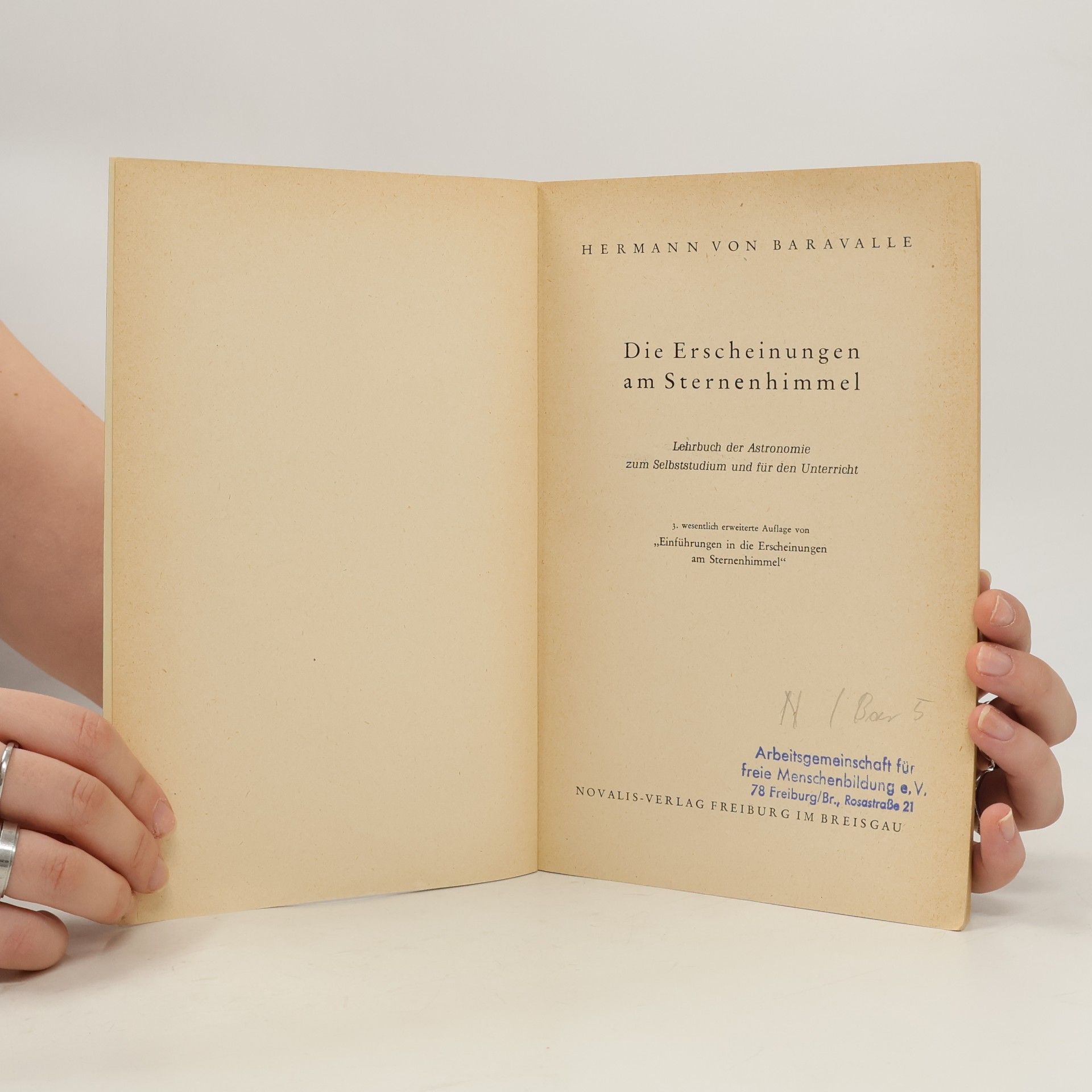Hermann von Baravalle Die Erscheinungen am Sternenhimmel