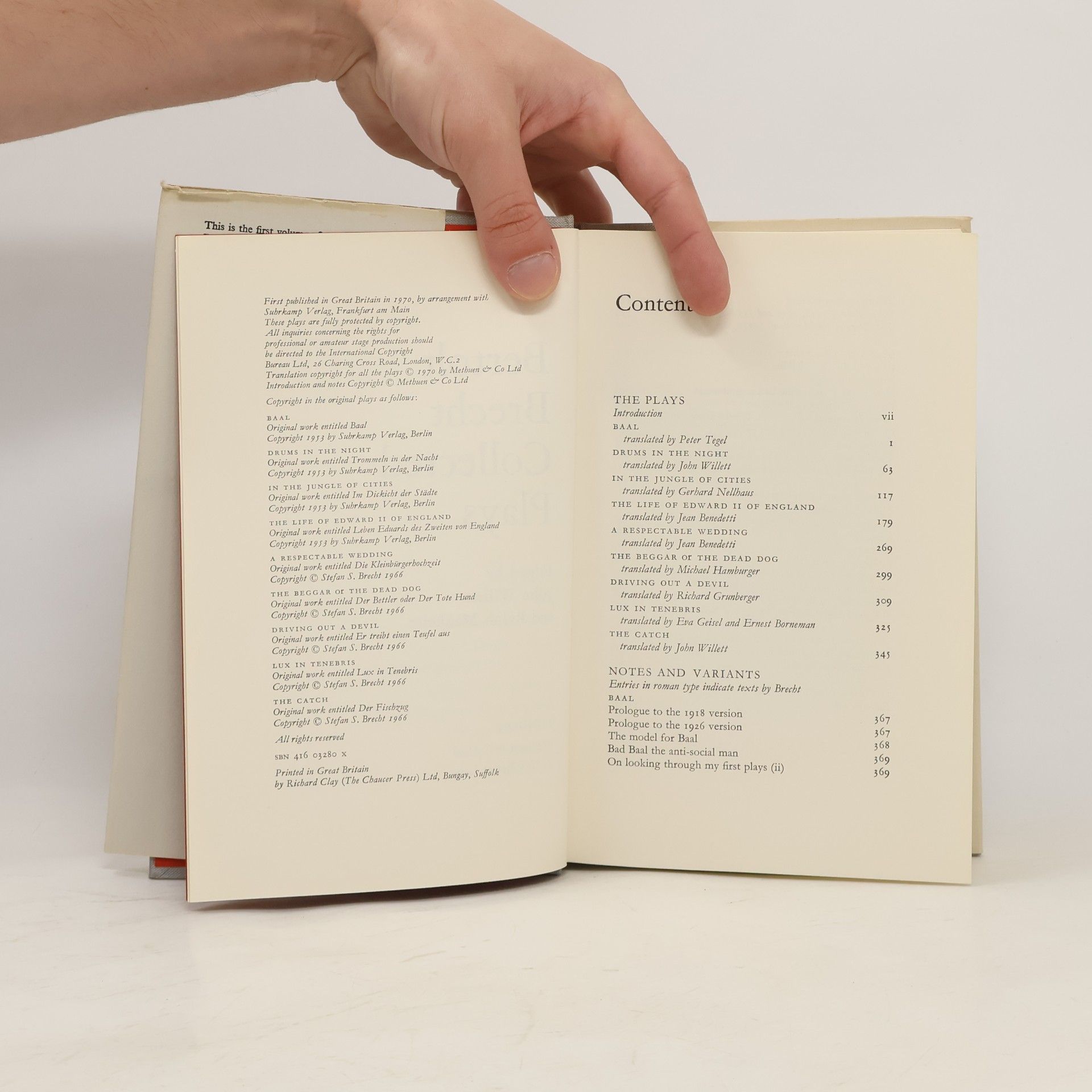 Bertold Brecht Collected Plays. Volume 1 1918-1923