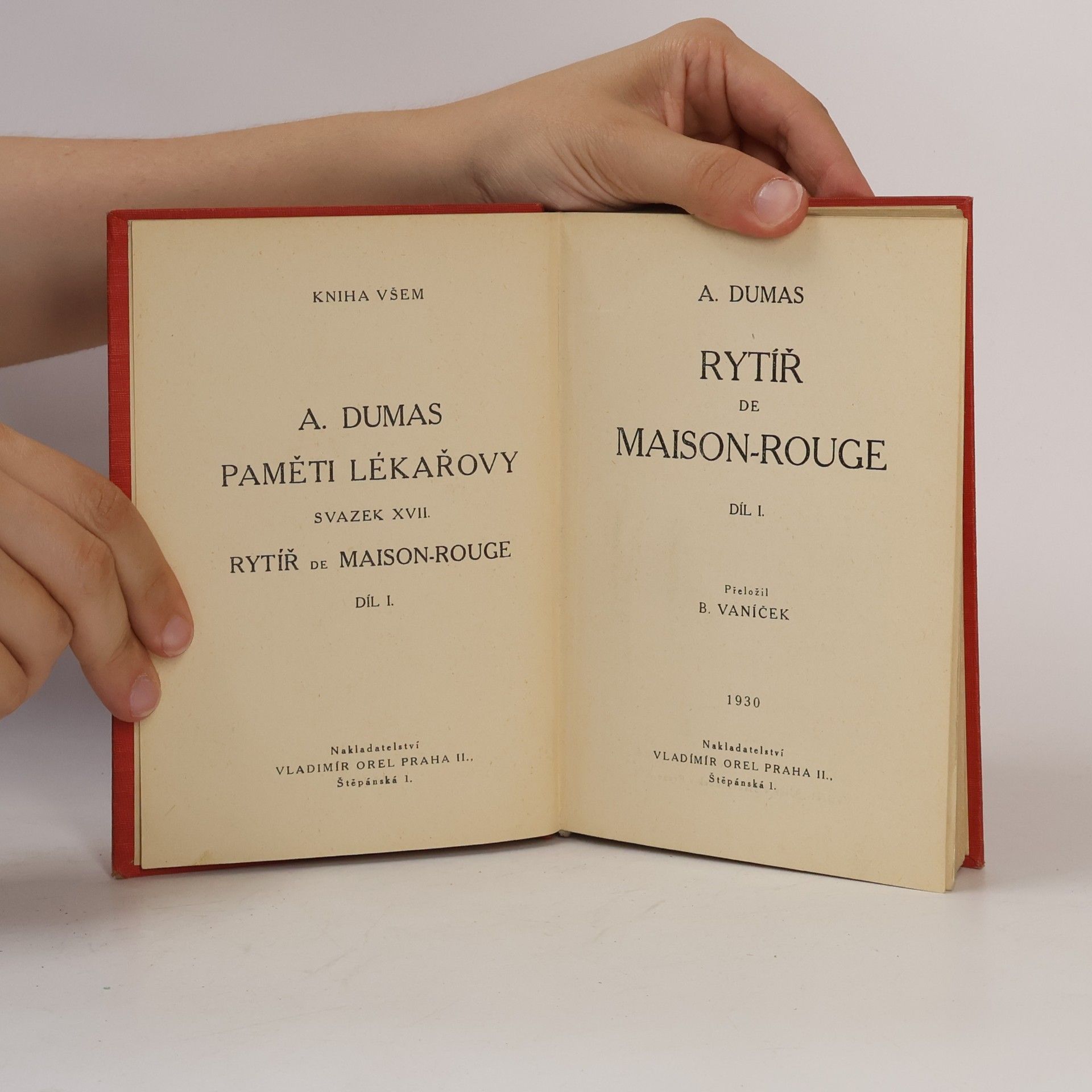 Alexandre Dumas starší Paměti lékařovy XVII. Rytíř de Maison-Rouge I.