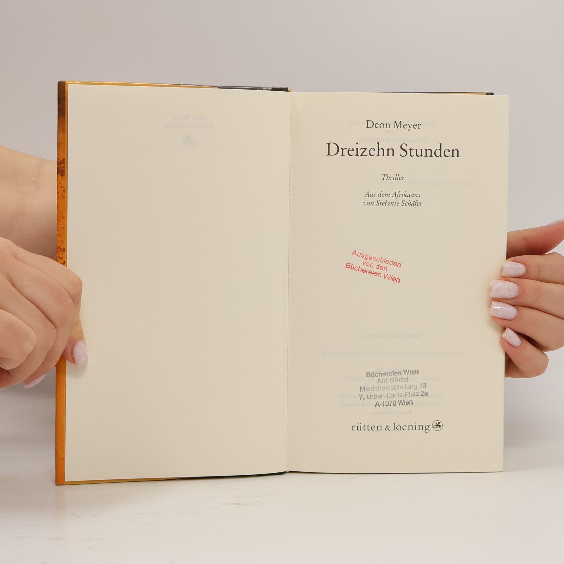 Deon Meyer Dreizehn Stunden
