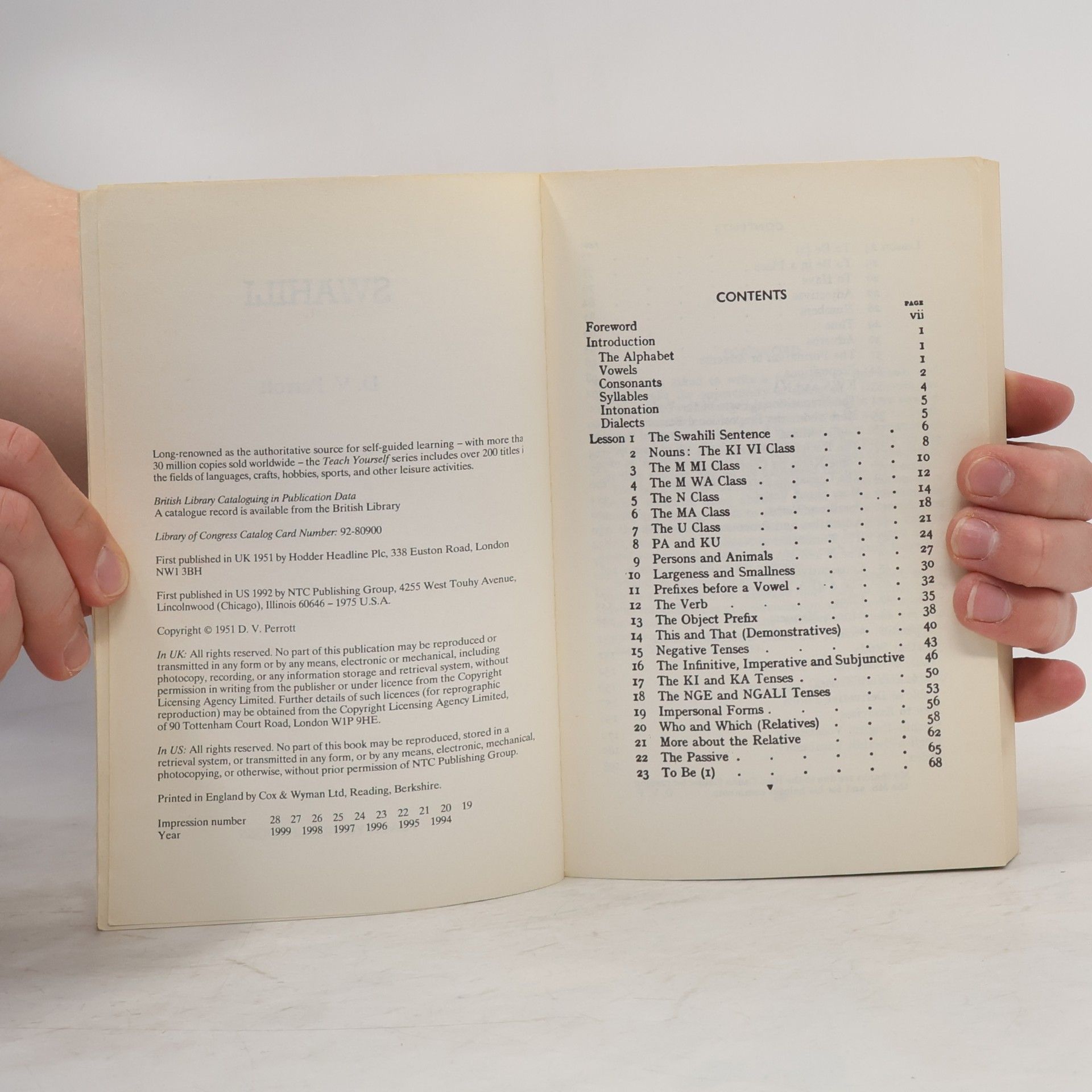 D. V. Perrott Teach Yourself: Swahili