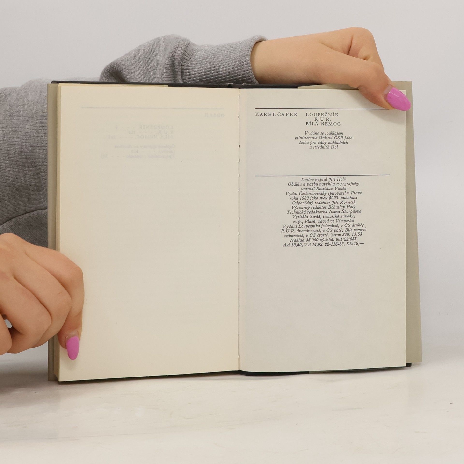Karel Čapek Loupežník. R.U.R. Bílá nemoc