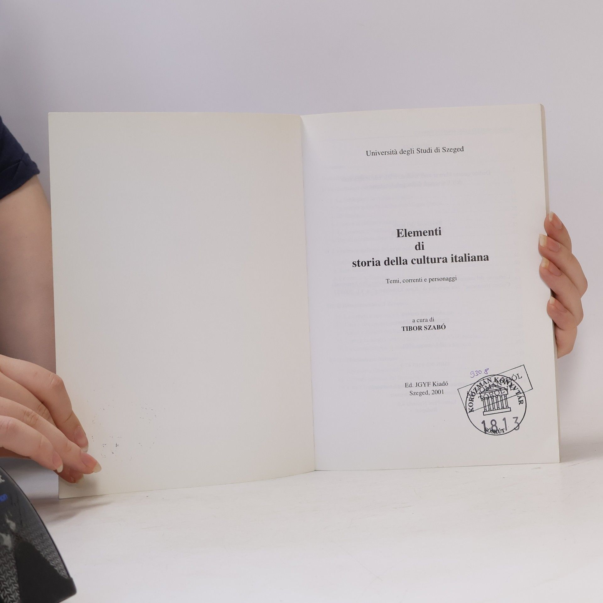 Tibor I. Szabó Elementi di storia della cultura italiana