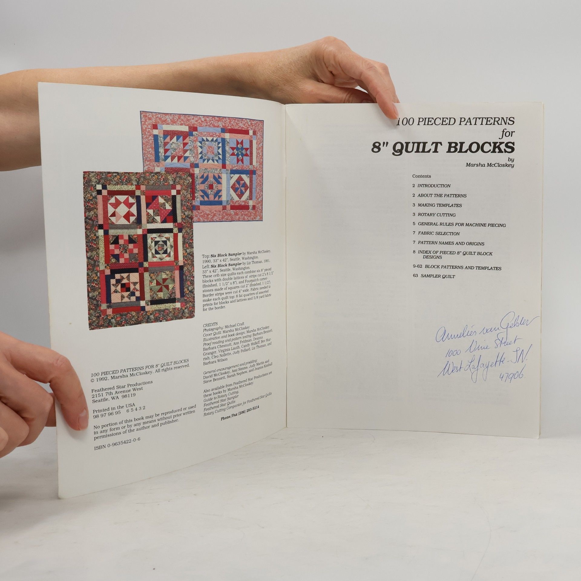 Marsha McCloskey One Hundred Pieced Patterns for Eight Inch Quilt Blocks