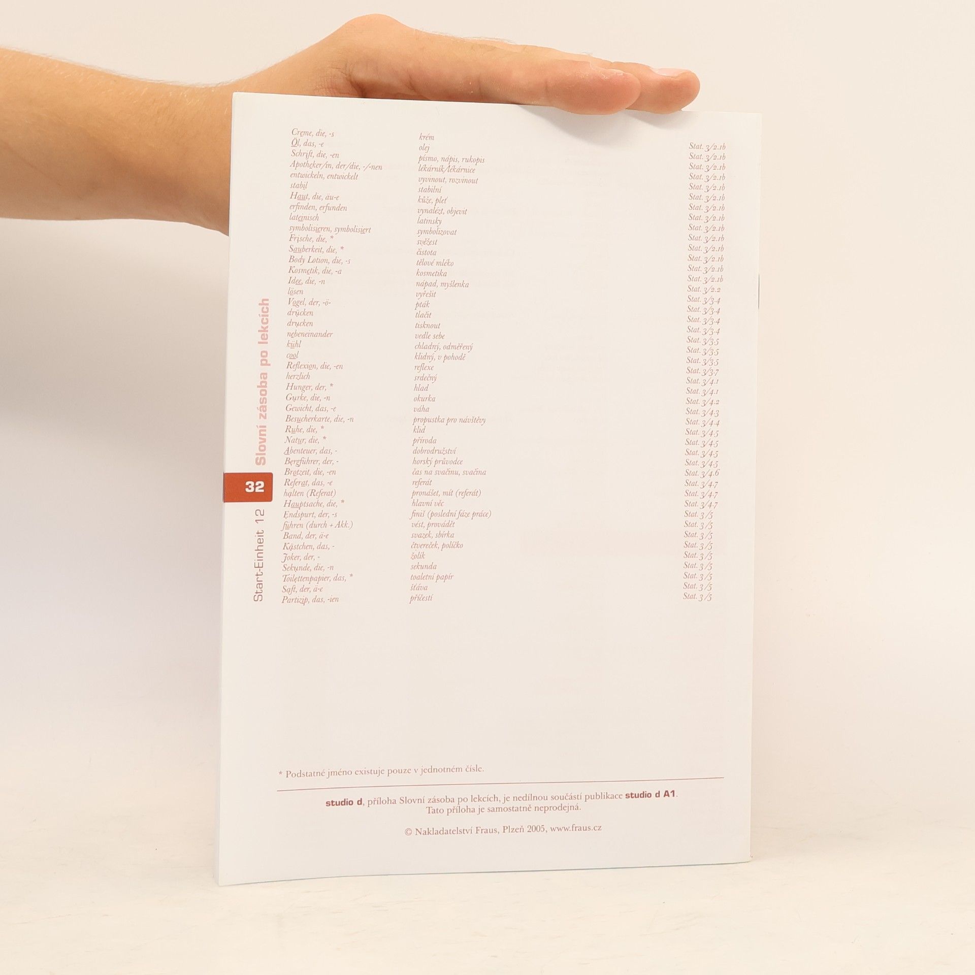 Various authors Studio d A1. Němčina pro jazykové a střední školy. Slovní zásoba po lekcích.