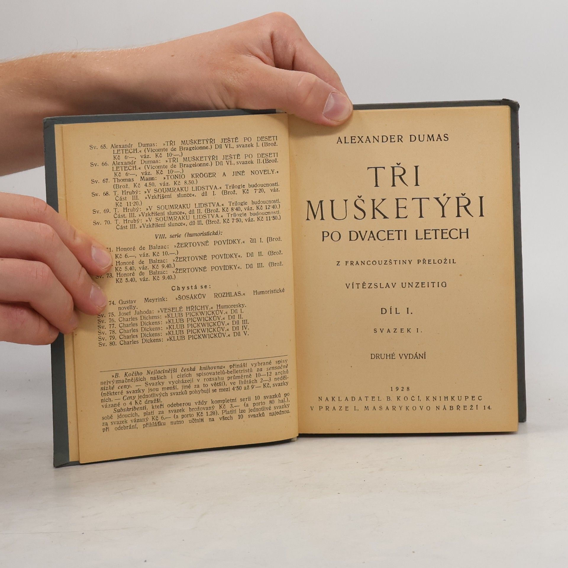 Alexandre Dumas Tři mušketýři po dvaceti letech. Díl I. Svazek I.