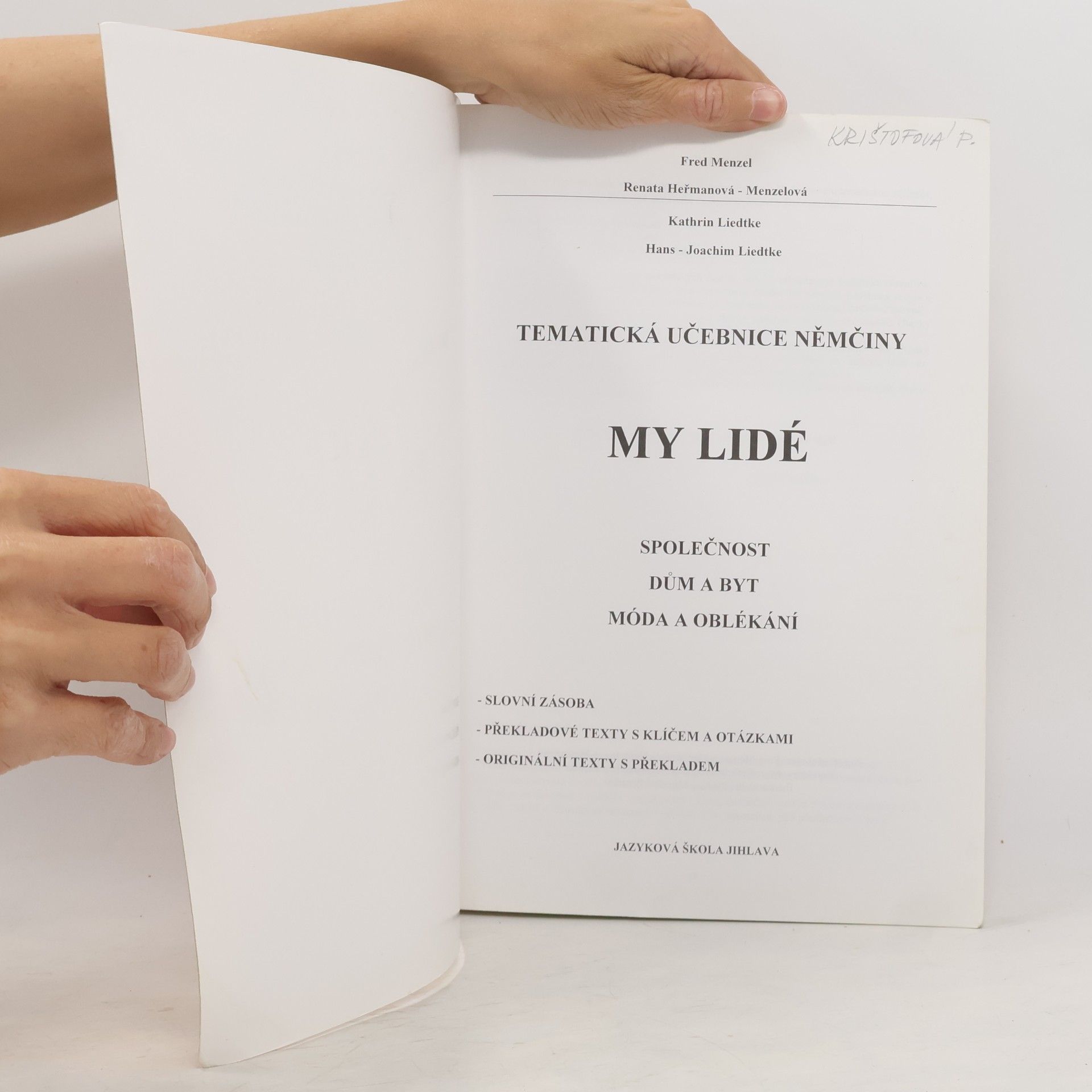 Fred Menzel Tematická učebnice němčiny - My lidé