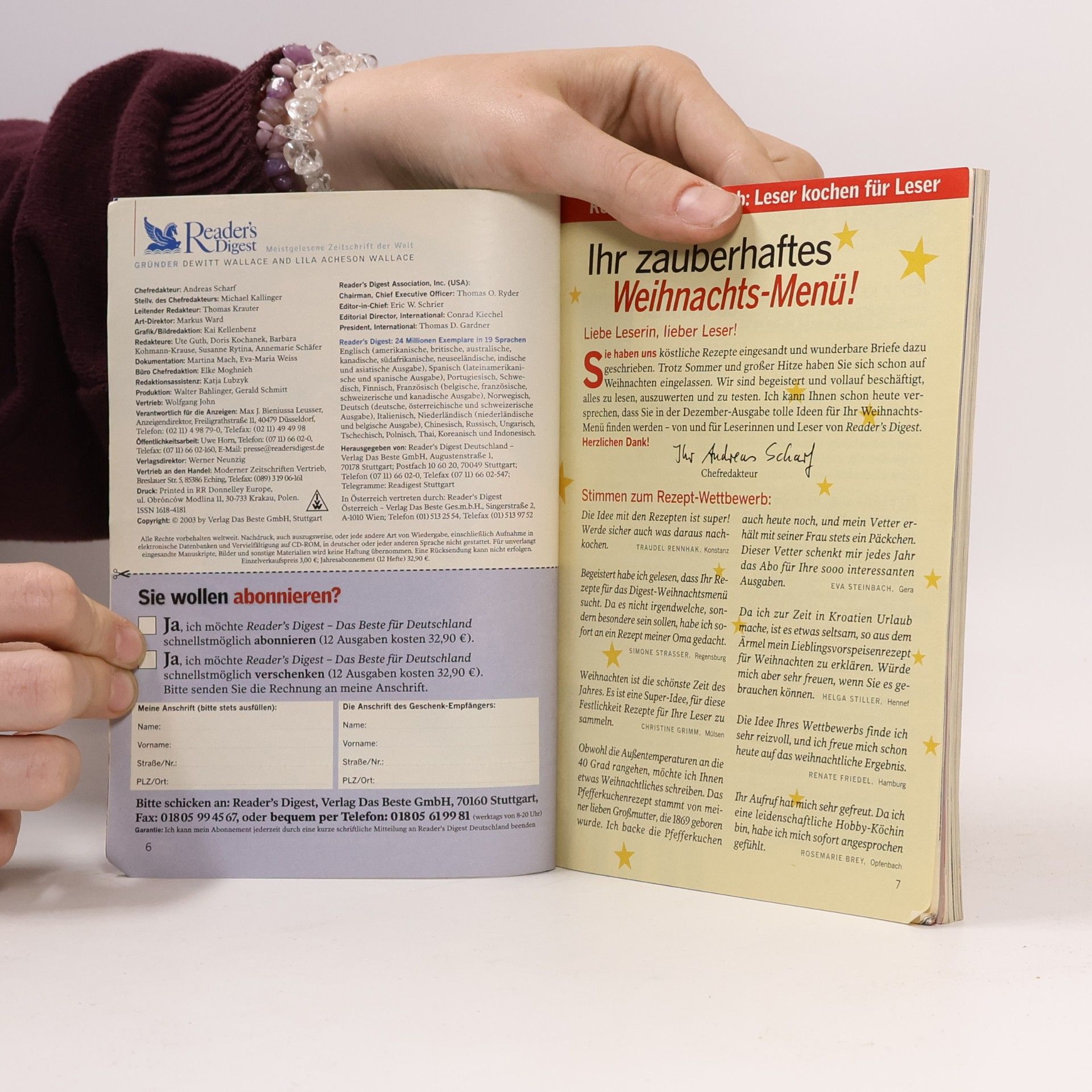 Autorenkollektiv Reader's Digest. Das Beste für Deutschland. Oktober/2003