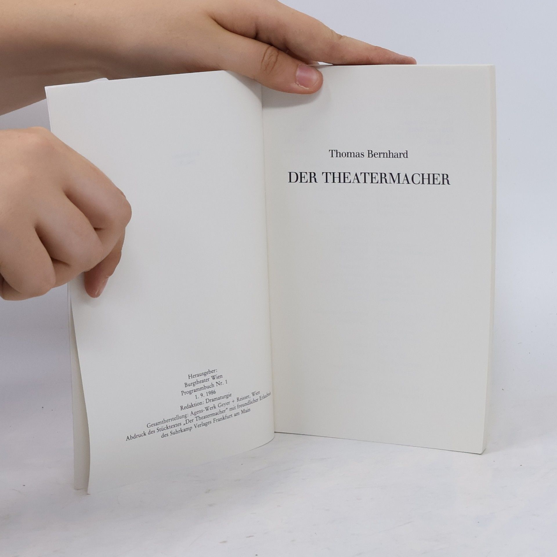 Thomas Bernhard Burgtheater. Der Theatermacher