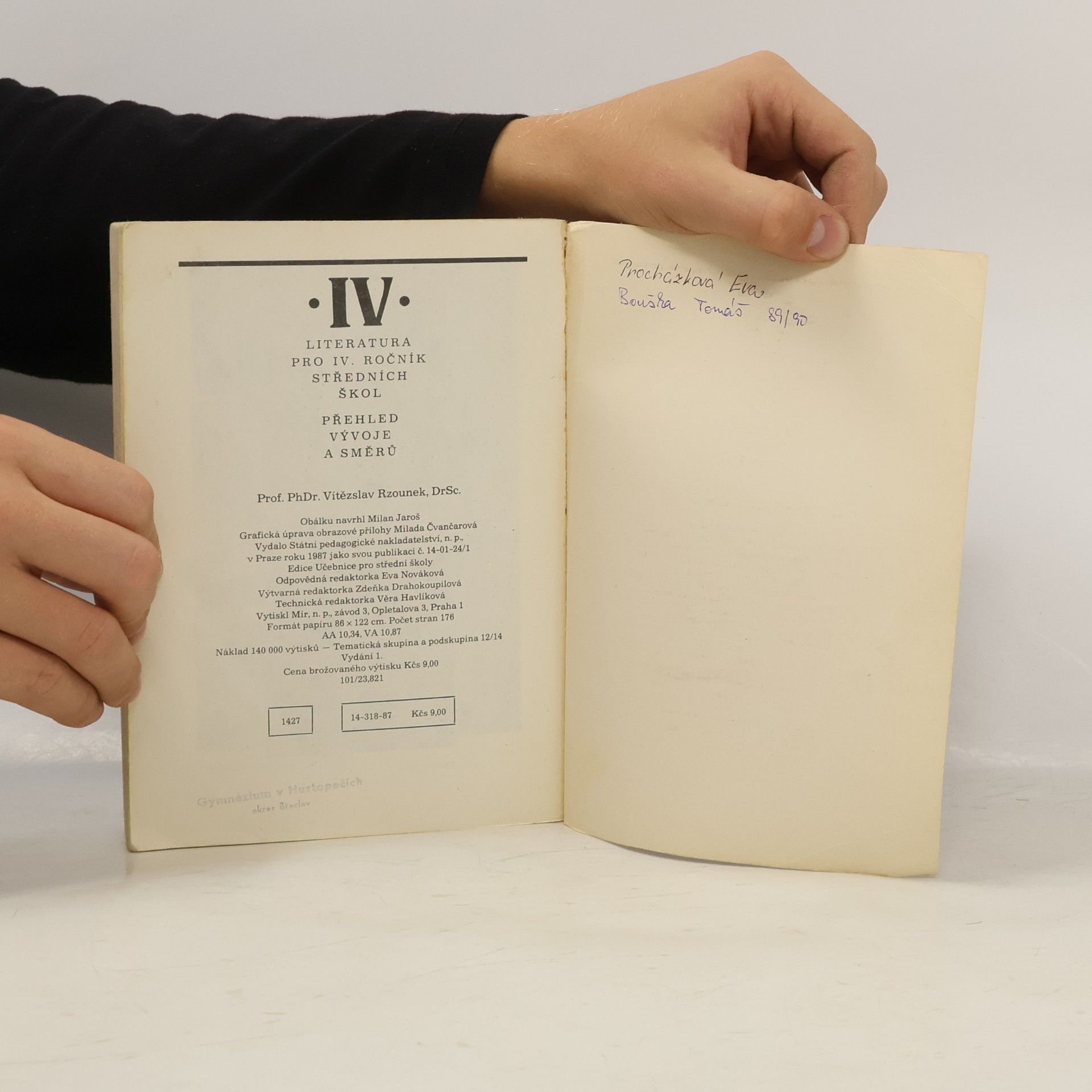 Vítězslav Rzounek Literatura IV. pro střední školy