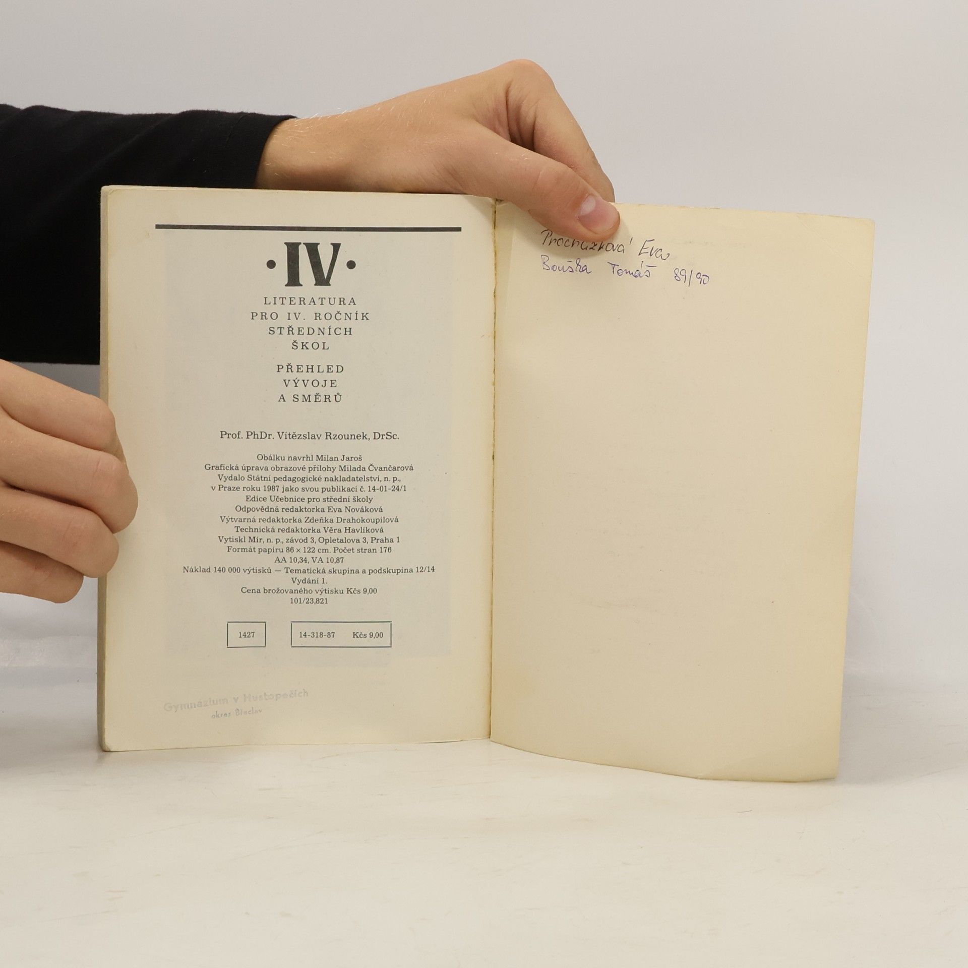 Vítězslav Rzounek Literatura IV. pro střední školy