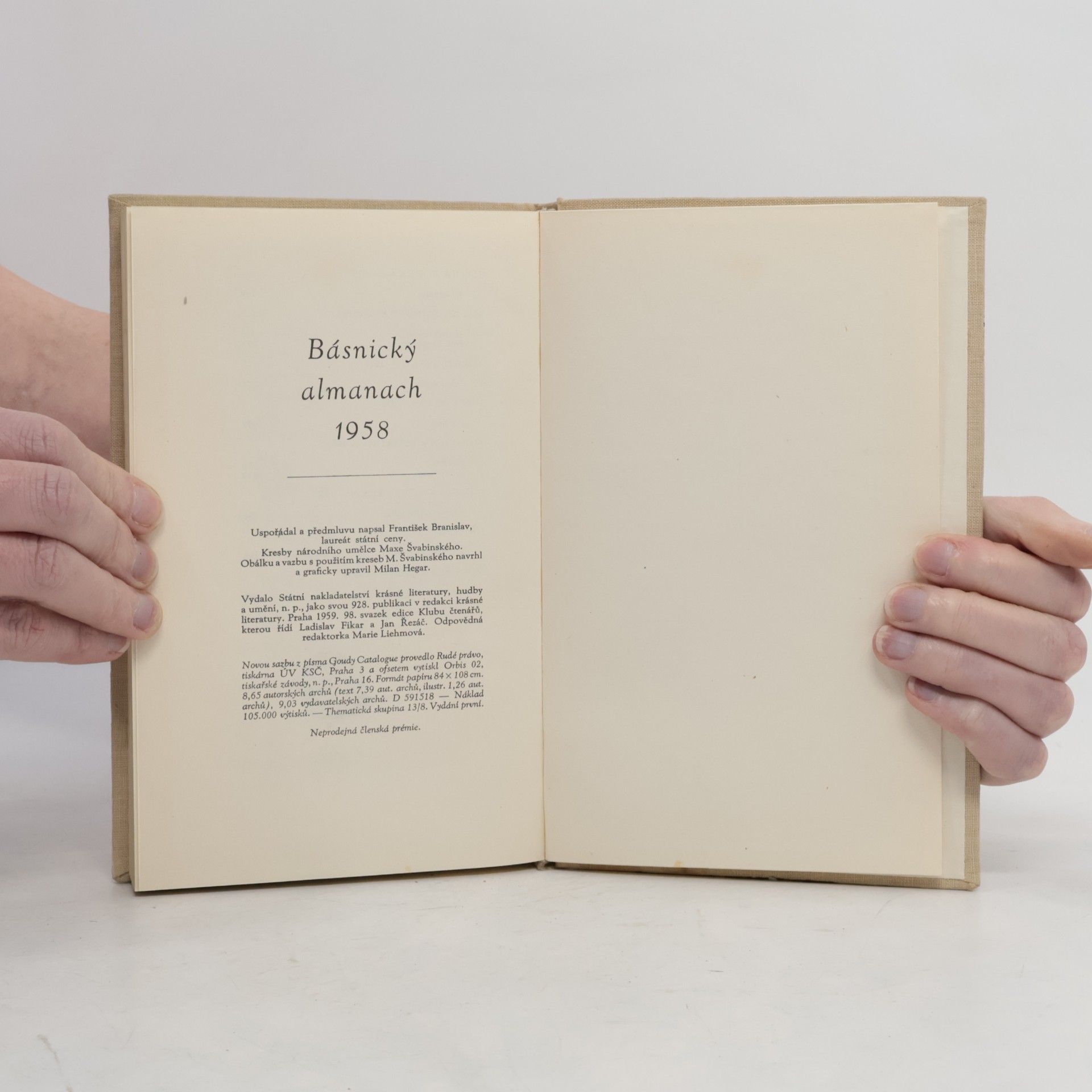 Max Švabinský Básnický almanach 1958