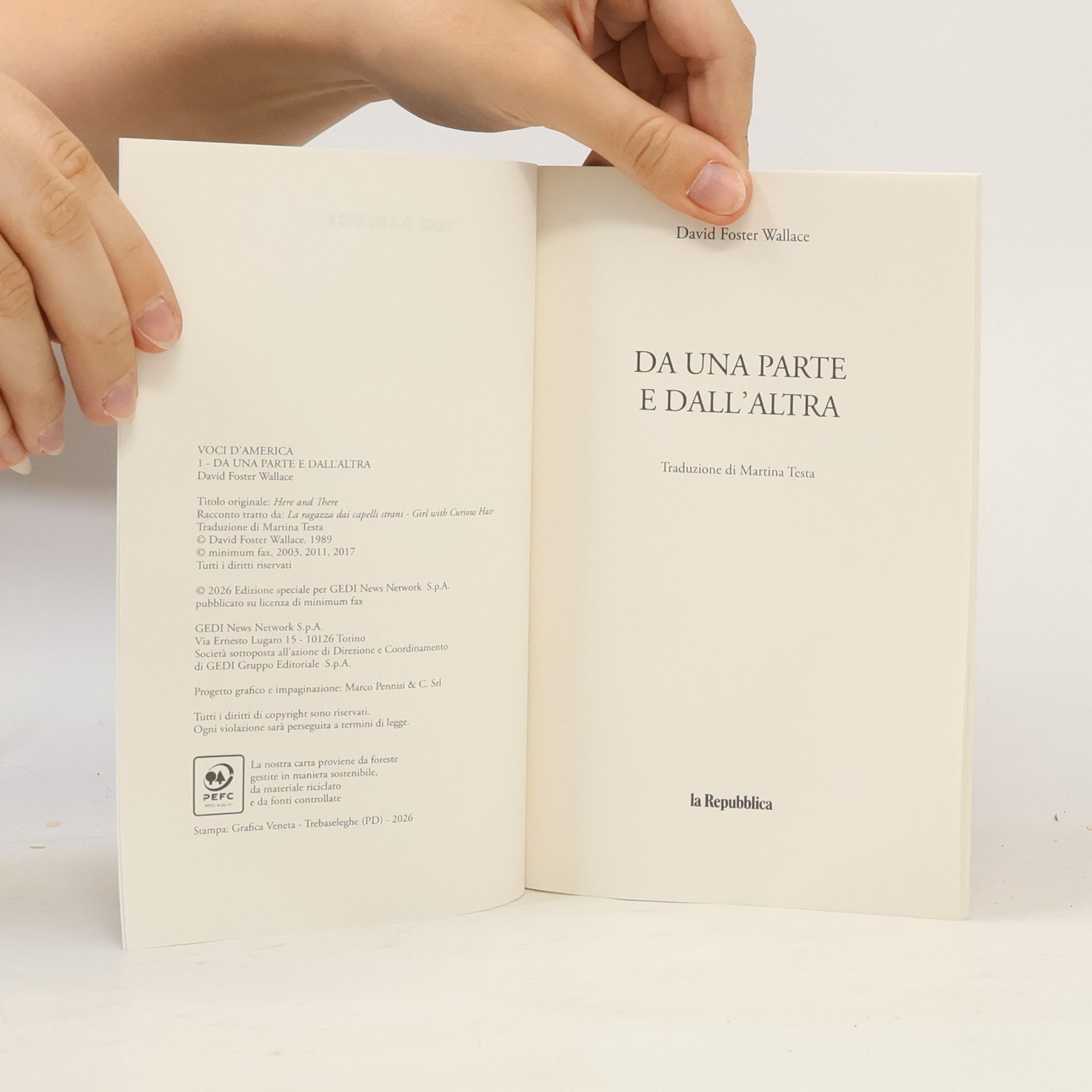 David Foster Wallace Da una parte e dall'altra