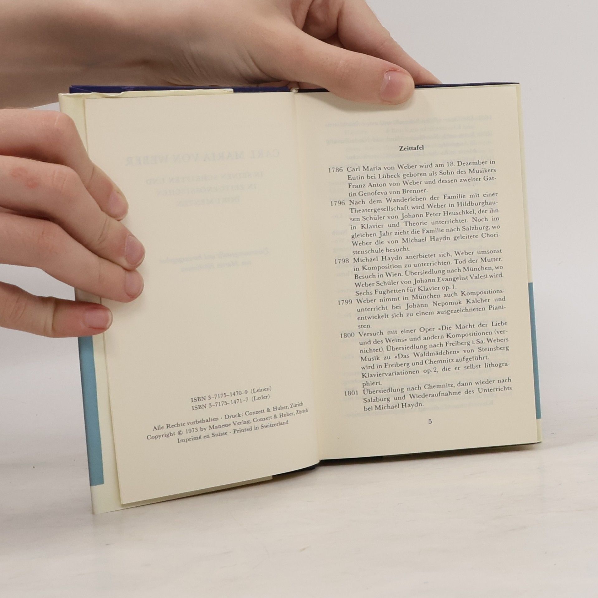 Martin Hurlimann Carl Maria von Weber in seinen Schriften und in zeitgenössischen Dokumenten