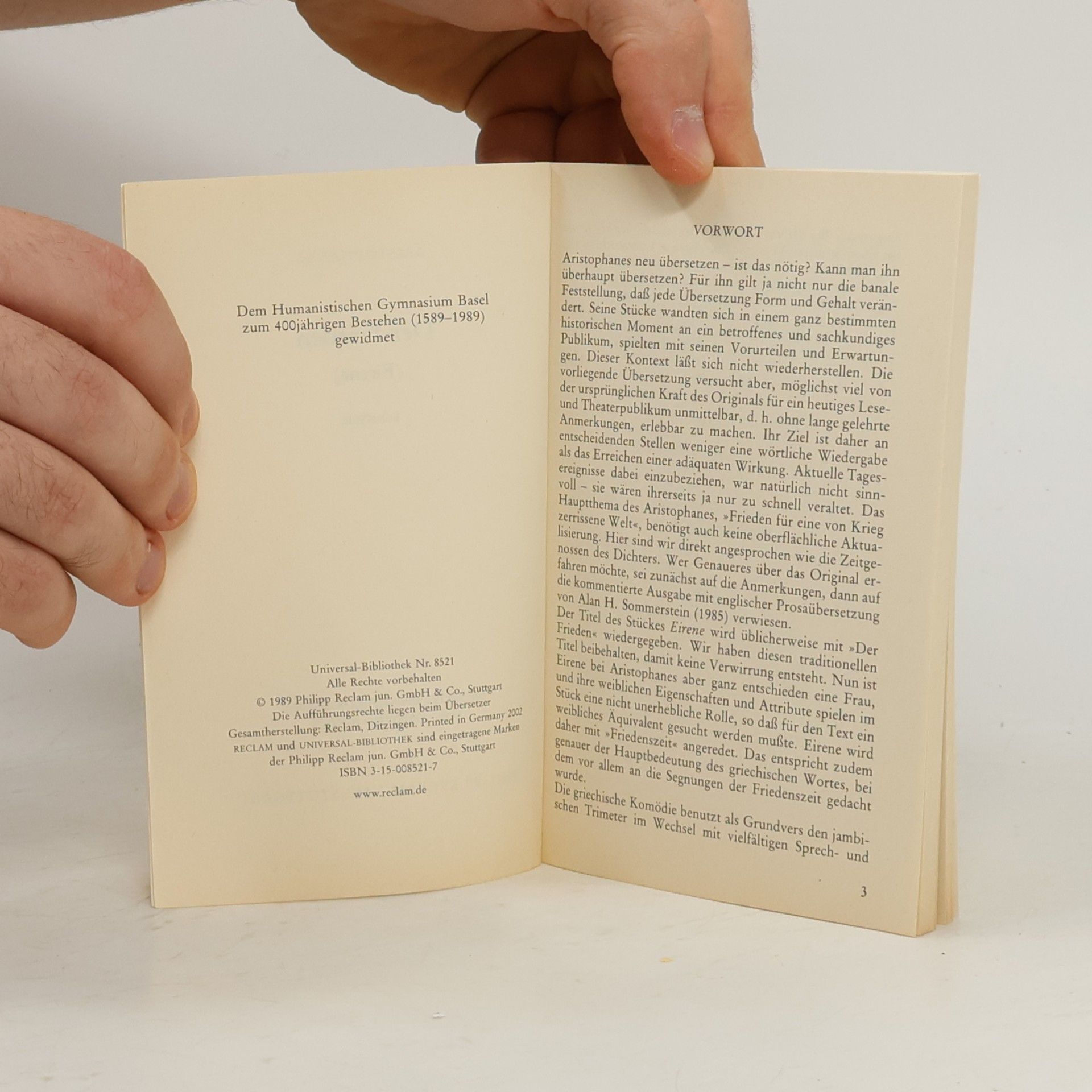 Aristofanes Reclams Universal-Bibliothek - 8521: Der Frieden
