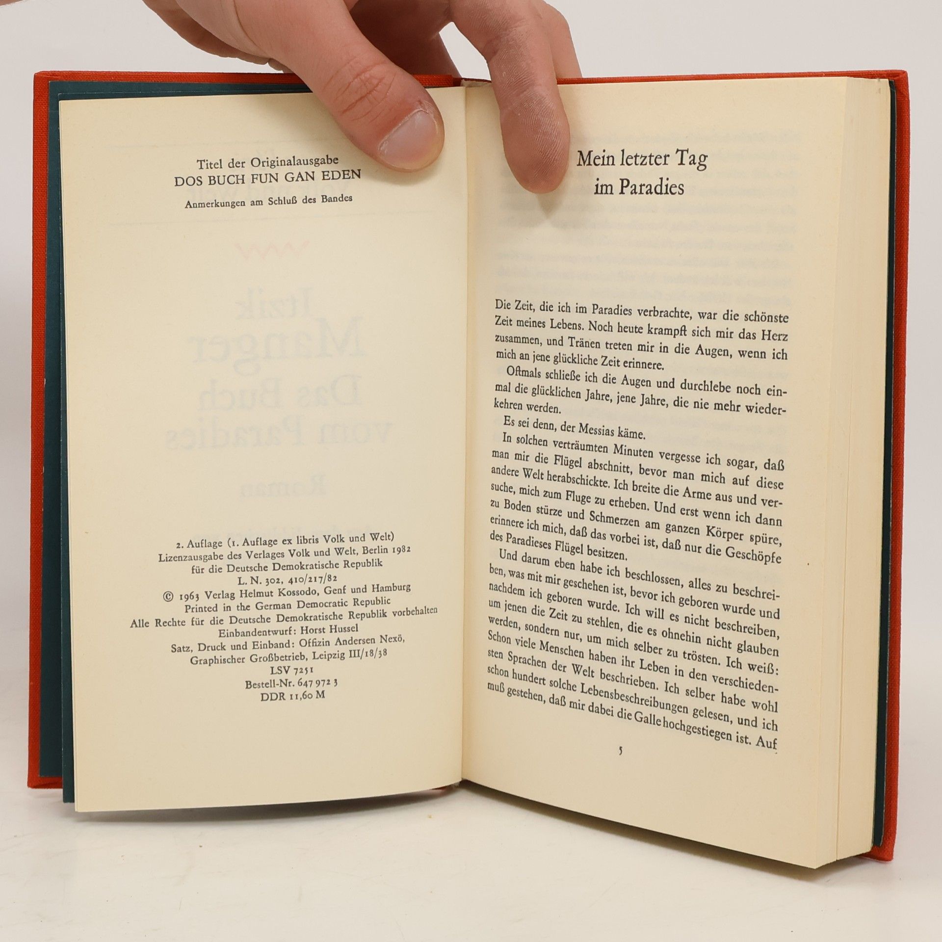 Itzik Manger Das Buch vom Paradies