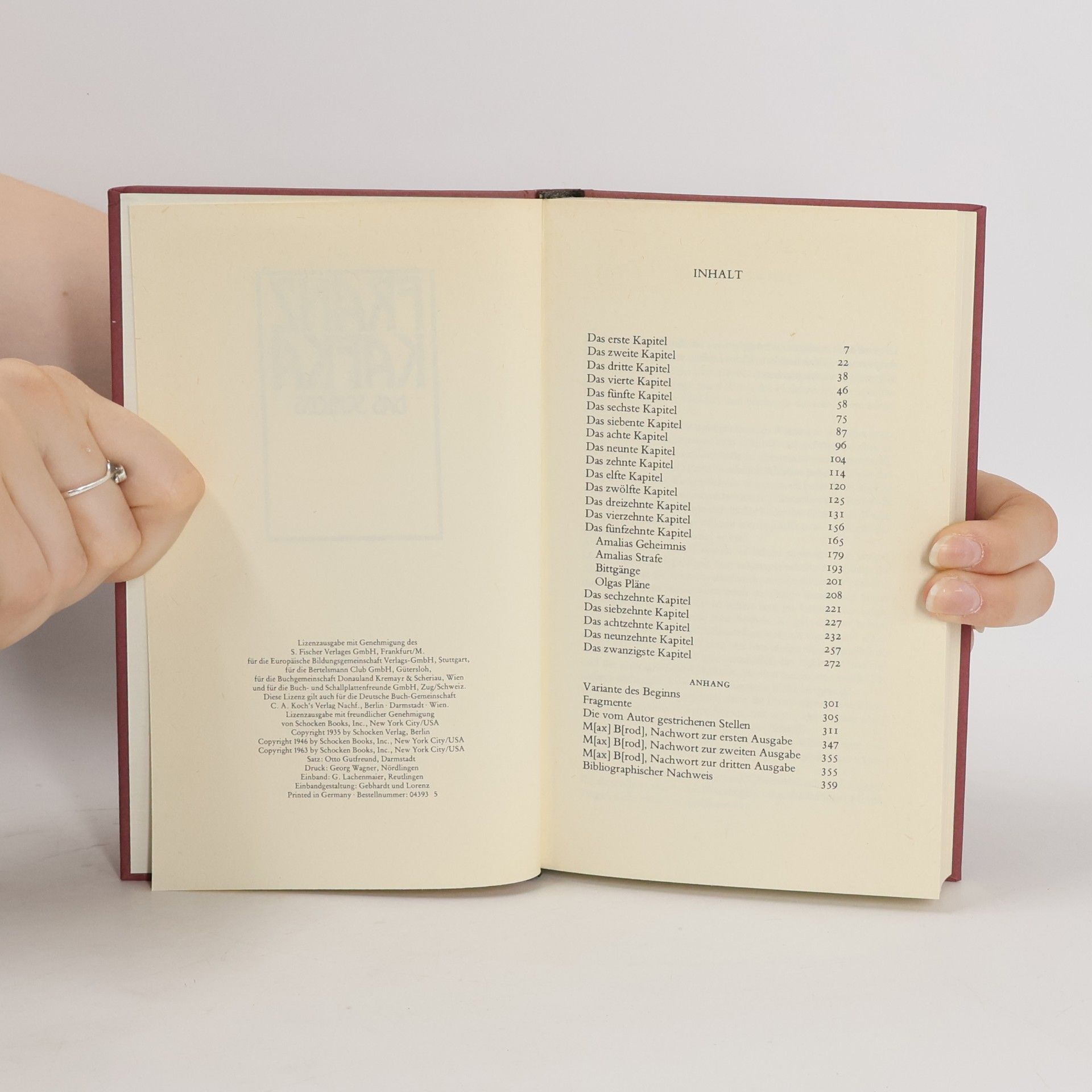 Franz Kafka Das Schloss. Erzählungen. Hochzeitsvorbereitungen. Amerika. Beschreibung. Der Prozess