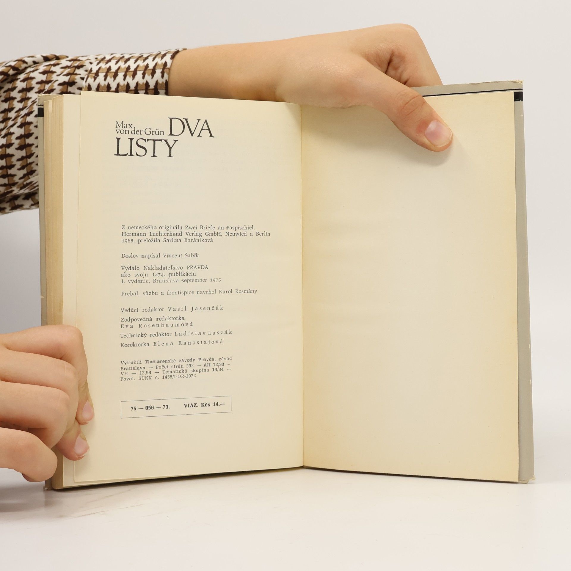 Max von der Grün Dva listy