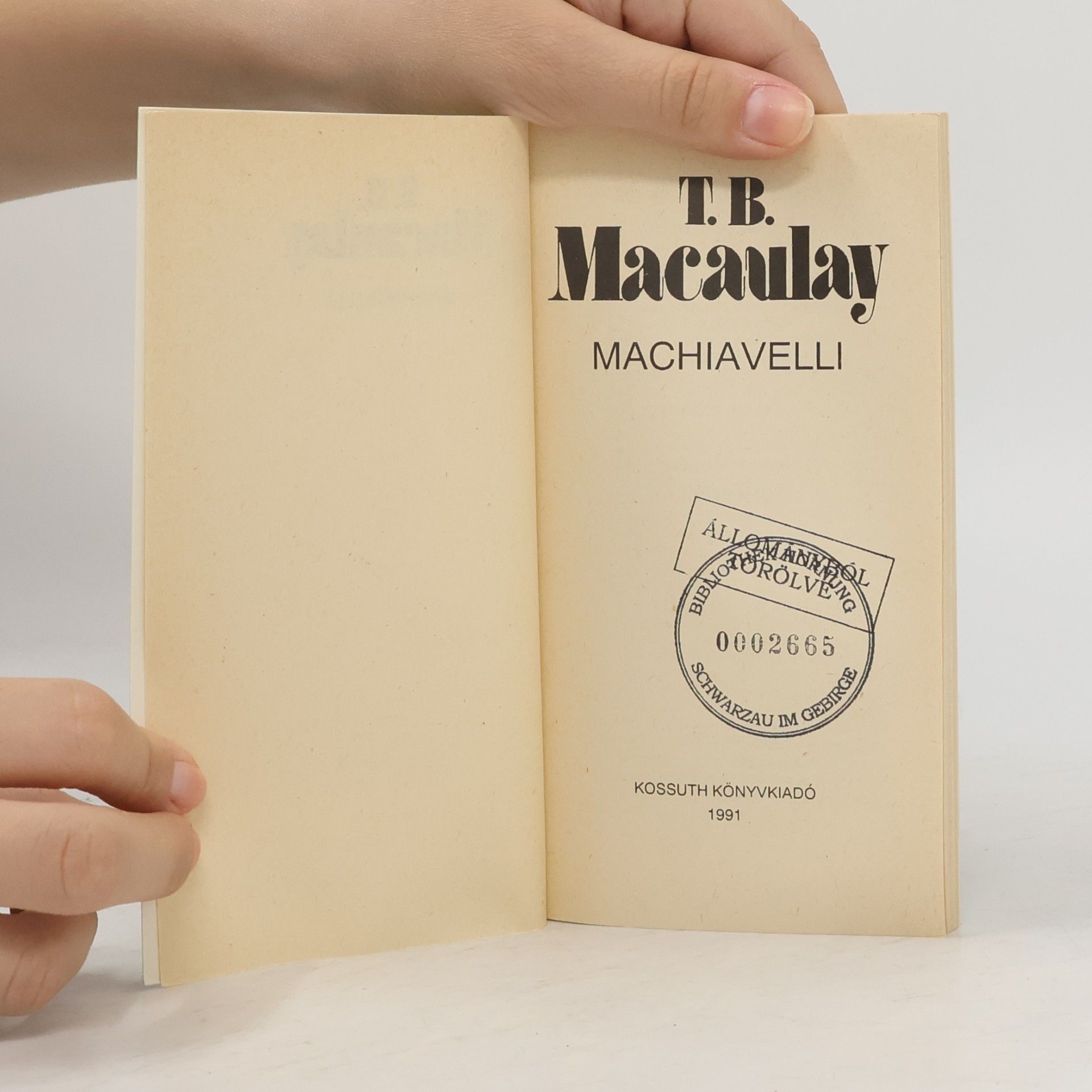 Thomas Babington Macaulay Machiavelli