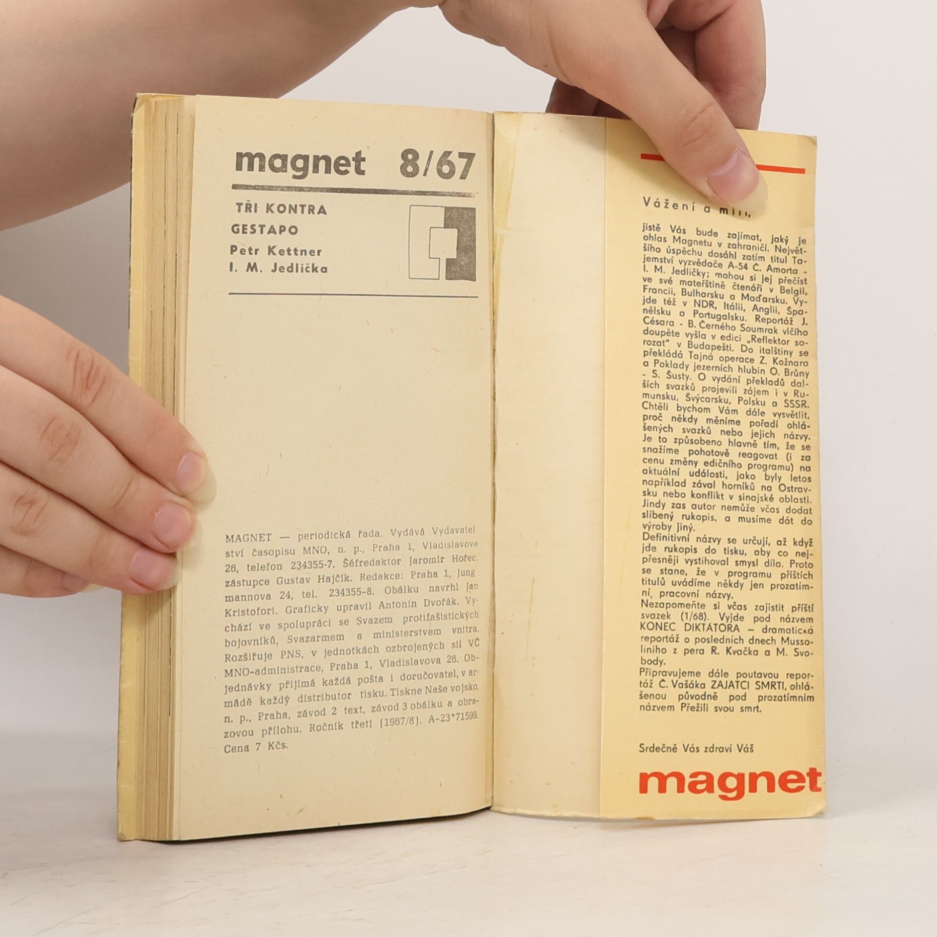 Petr Kettner Tři kontra gestapo. Magnet 8/67