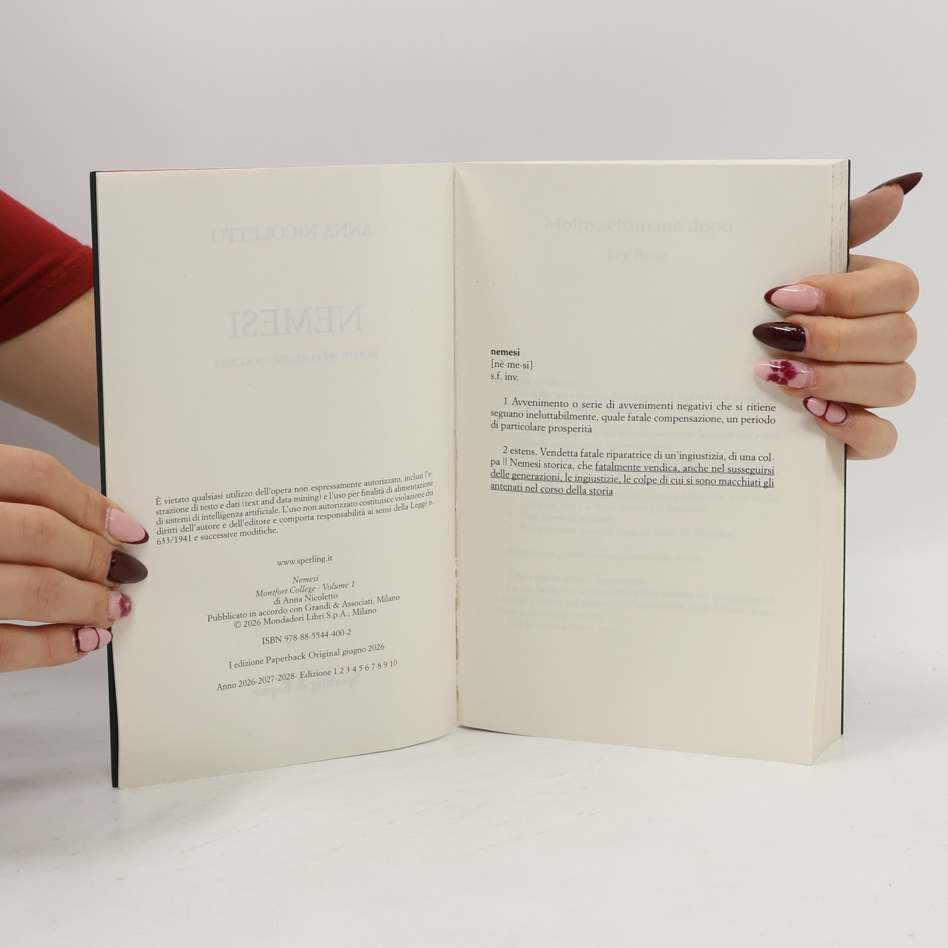 Anna Nicoletto Nemesi Montfort College - Volume 1