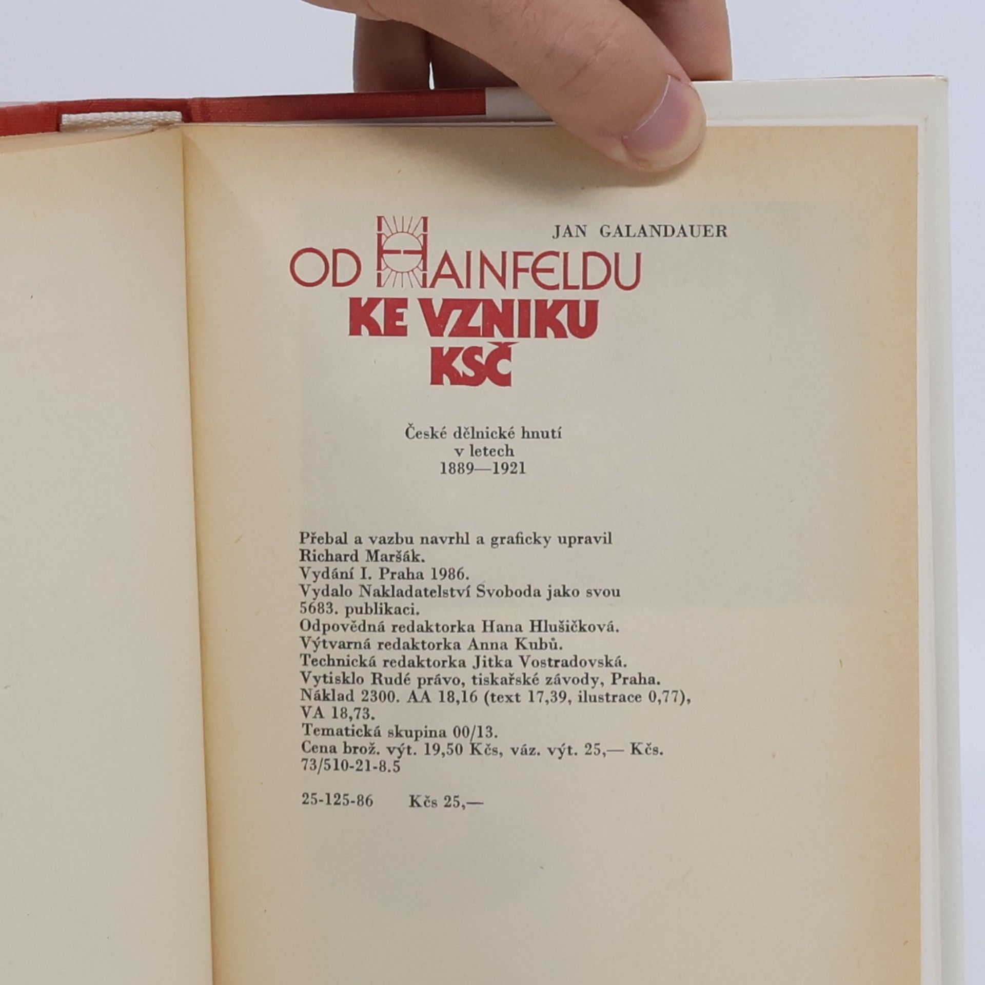 Jan Galandauer Od Hainfeldu ke vzniku KSČ