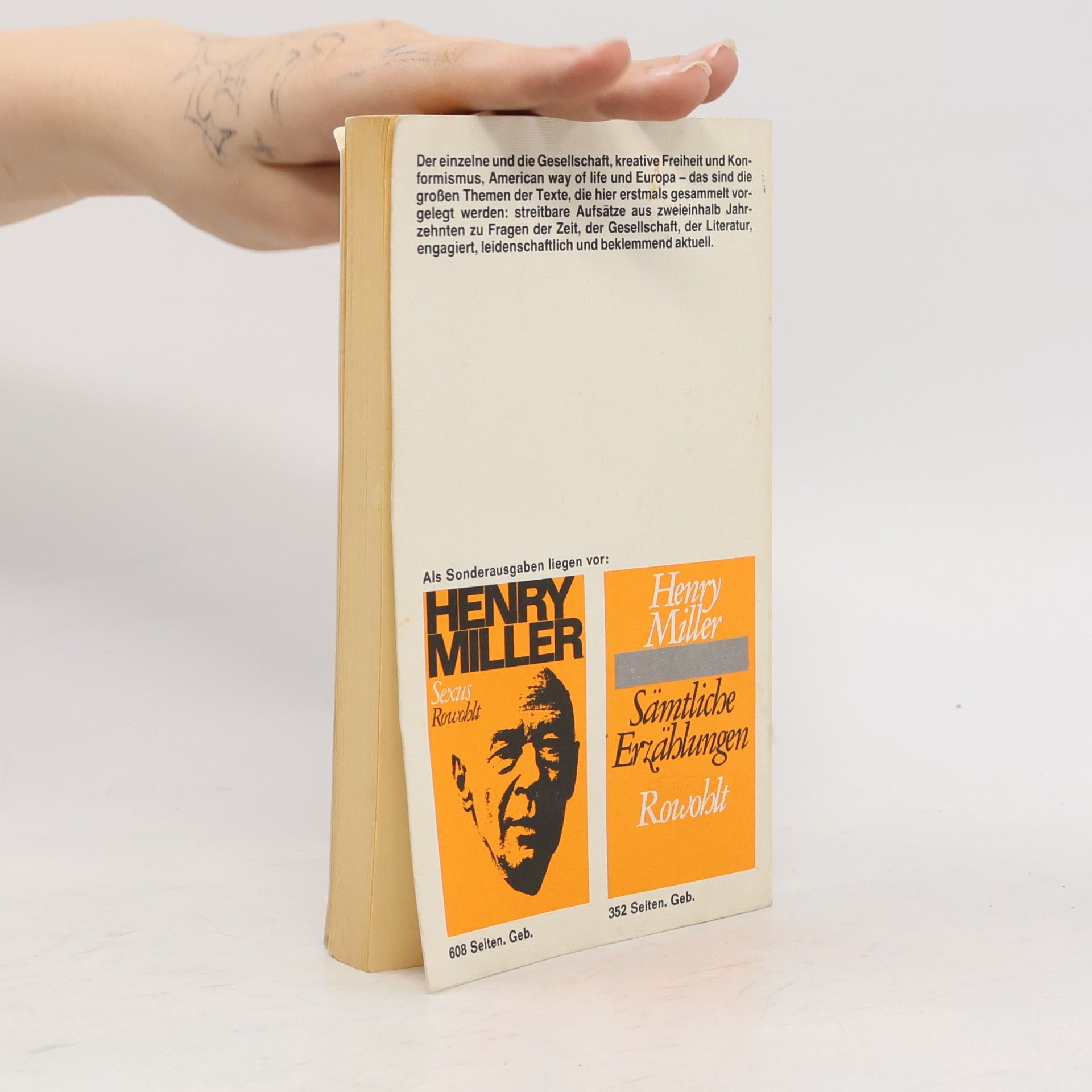 Henry Miller Von der Unmoral der Moral und andere Texte