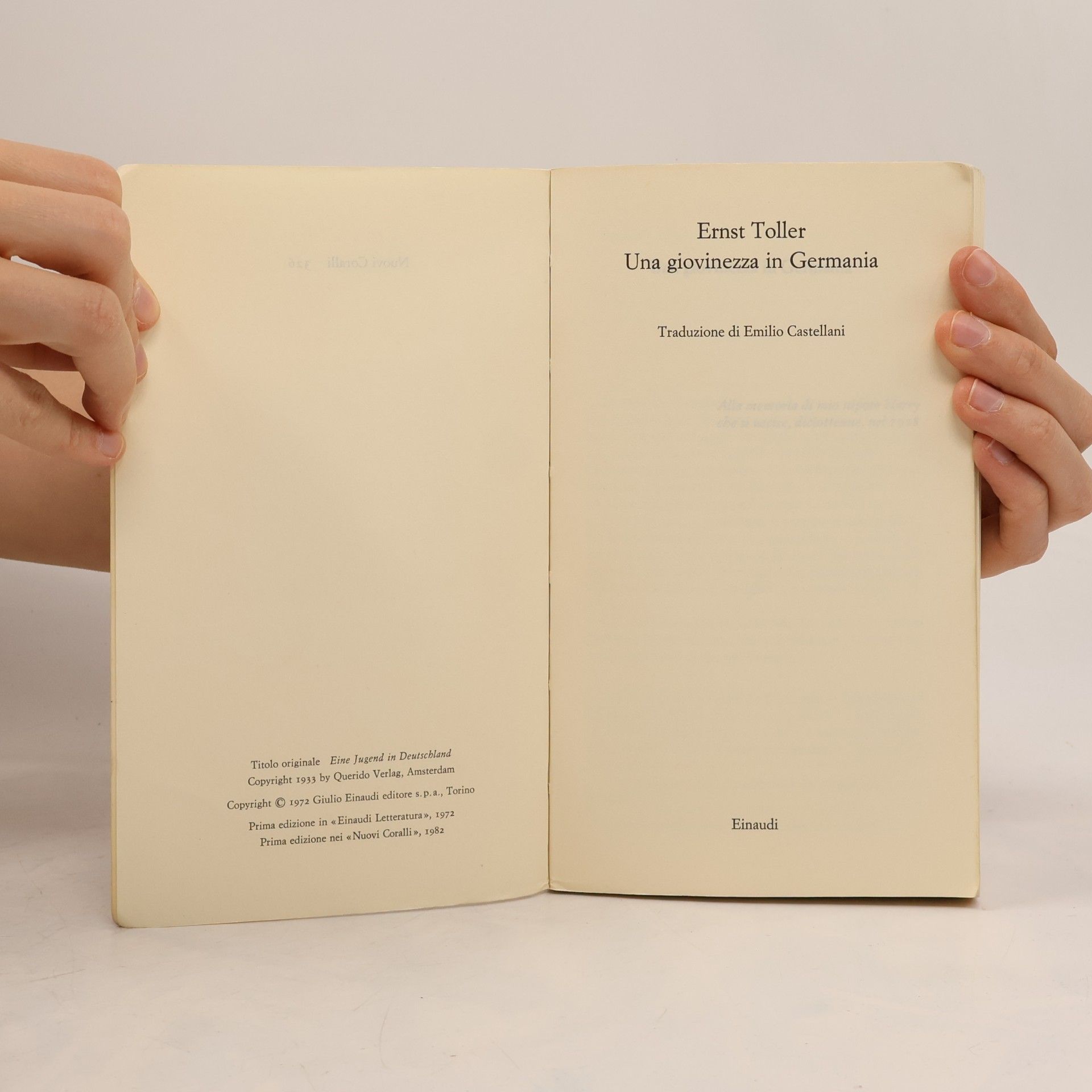 Ernst Toller Una giovinezza in Germania