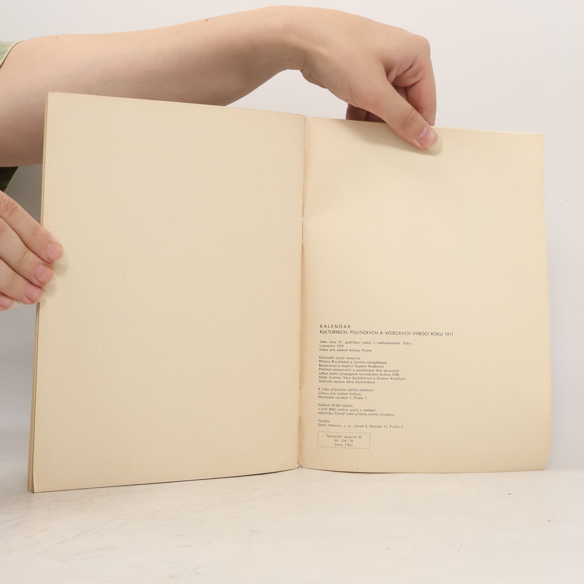 Various authors Kalendář kulturních, politických a vědeckých výročí roku 1971