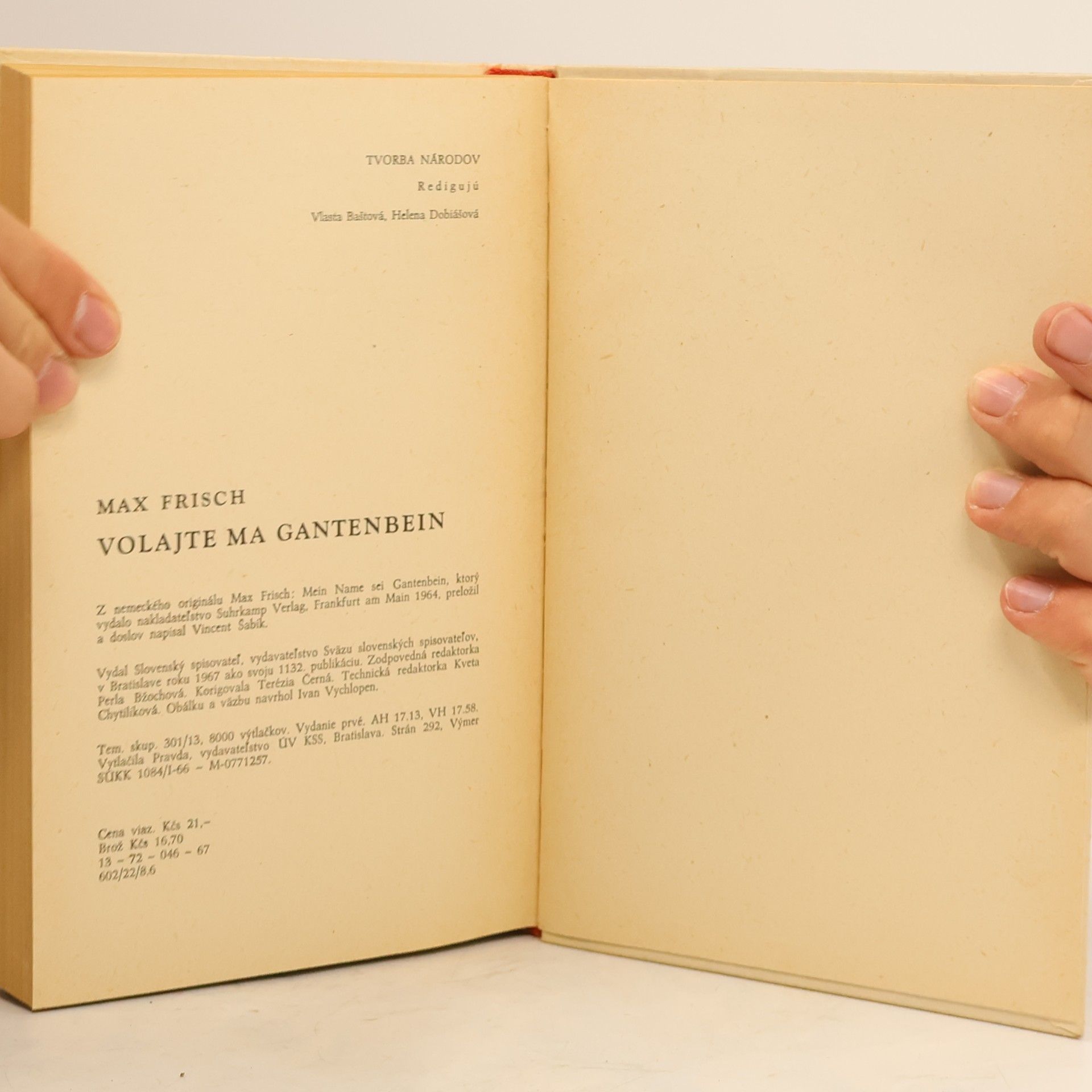 Max Frisch Volajte ma Gantenbein