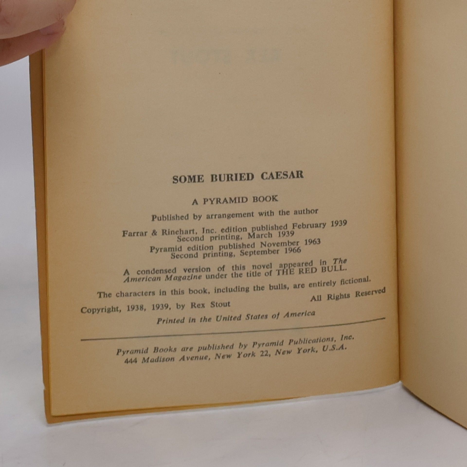 Rex Stout Some Buried Caesar