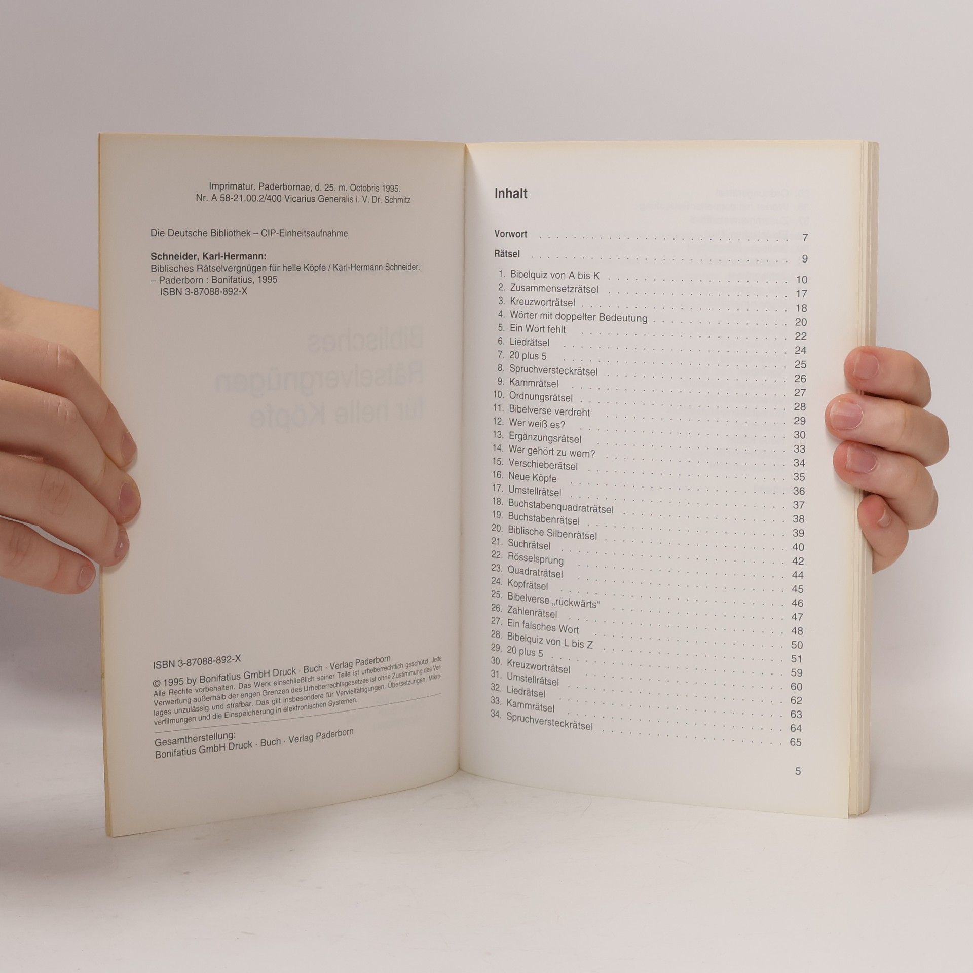 Karl-Hermann Schneider Biblisches Rätselvergnügen für helle Köpfe
