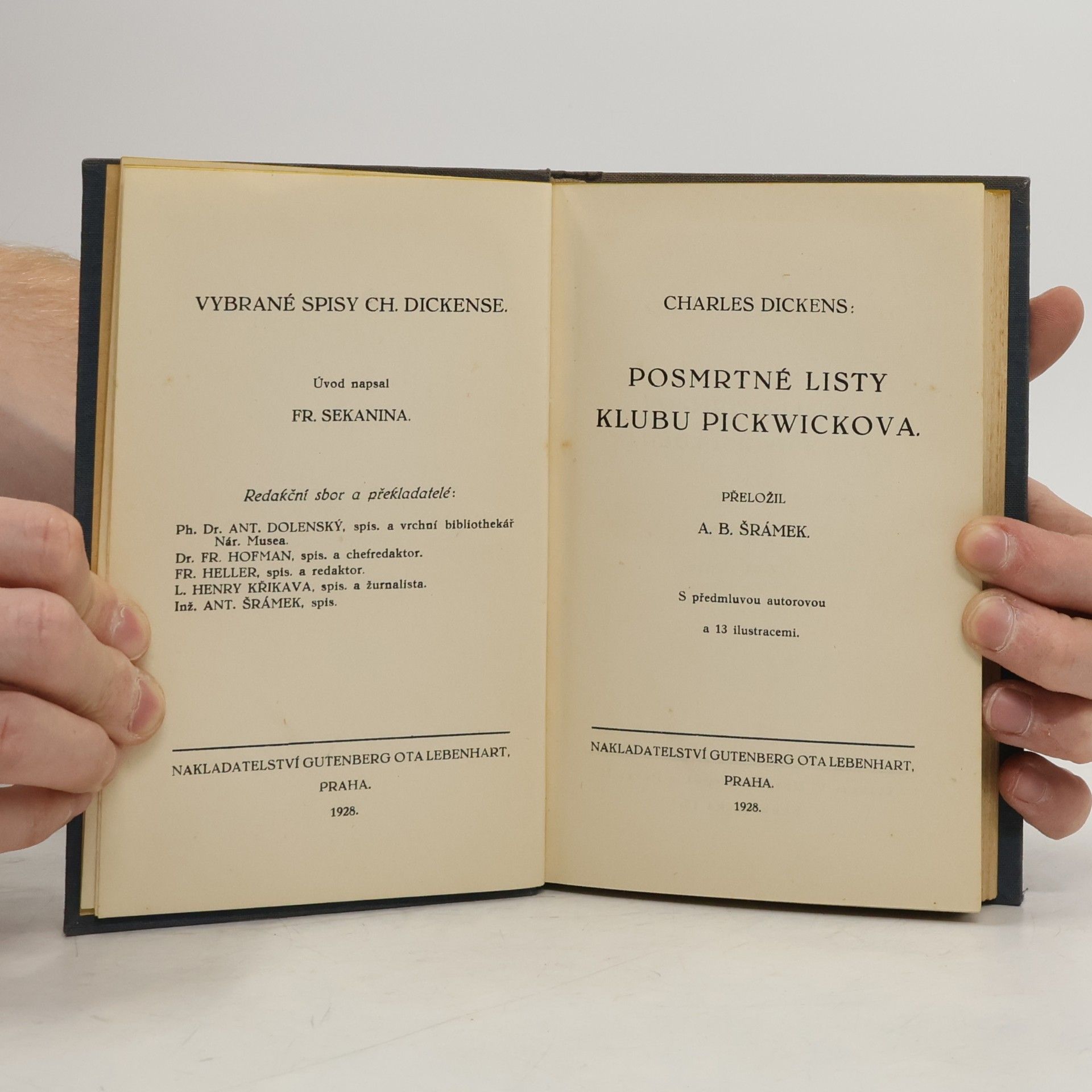 Charles Dickens Posmrtné listy Klubu Pickwickova I.