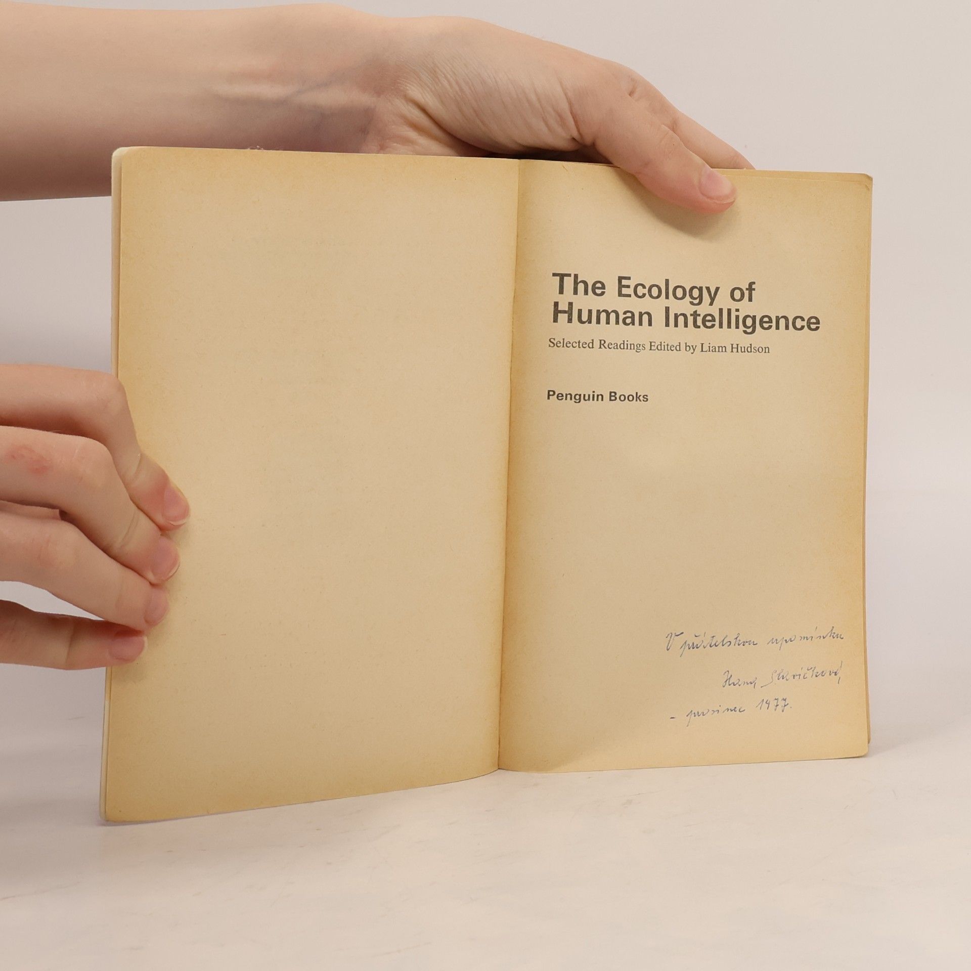 Liam Hudson The Ecology of Human Intelligence
