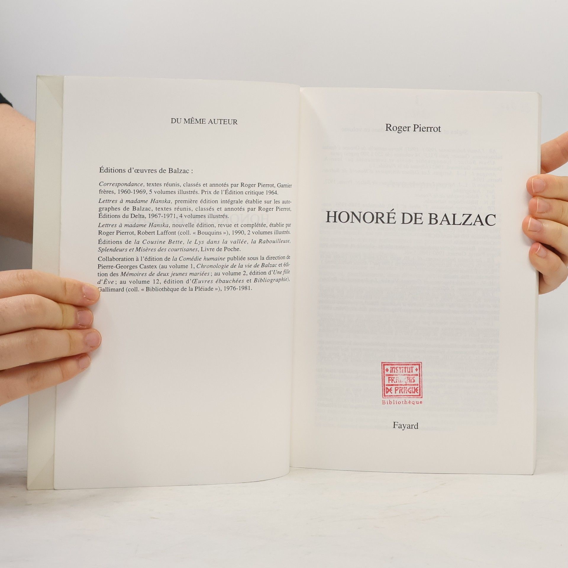 Roger Pierrot Honoré de Balzac