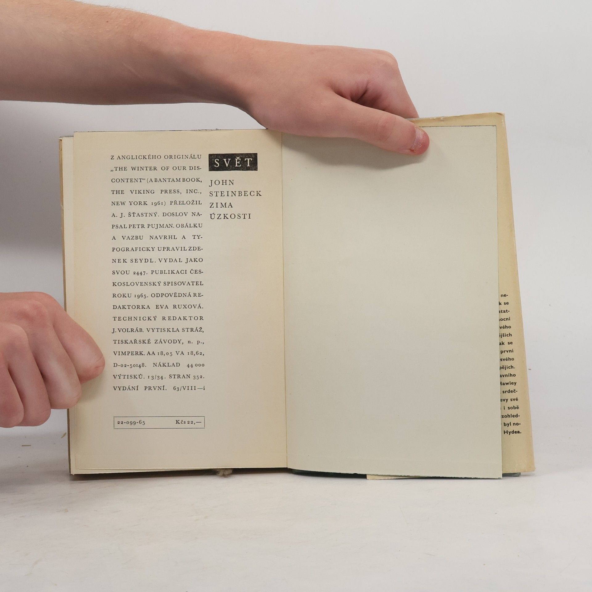 John Steinbeck Zima úzkosti
