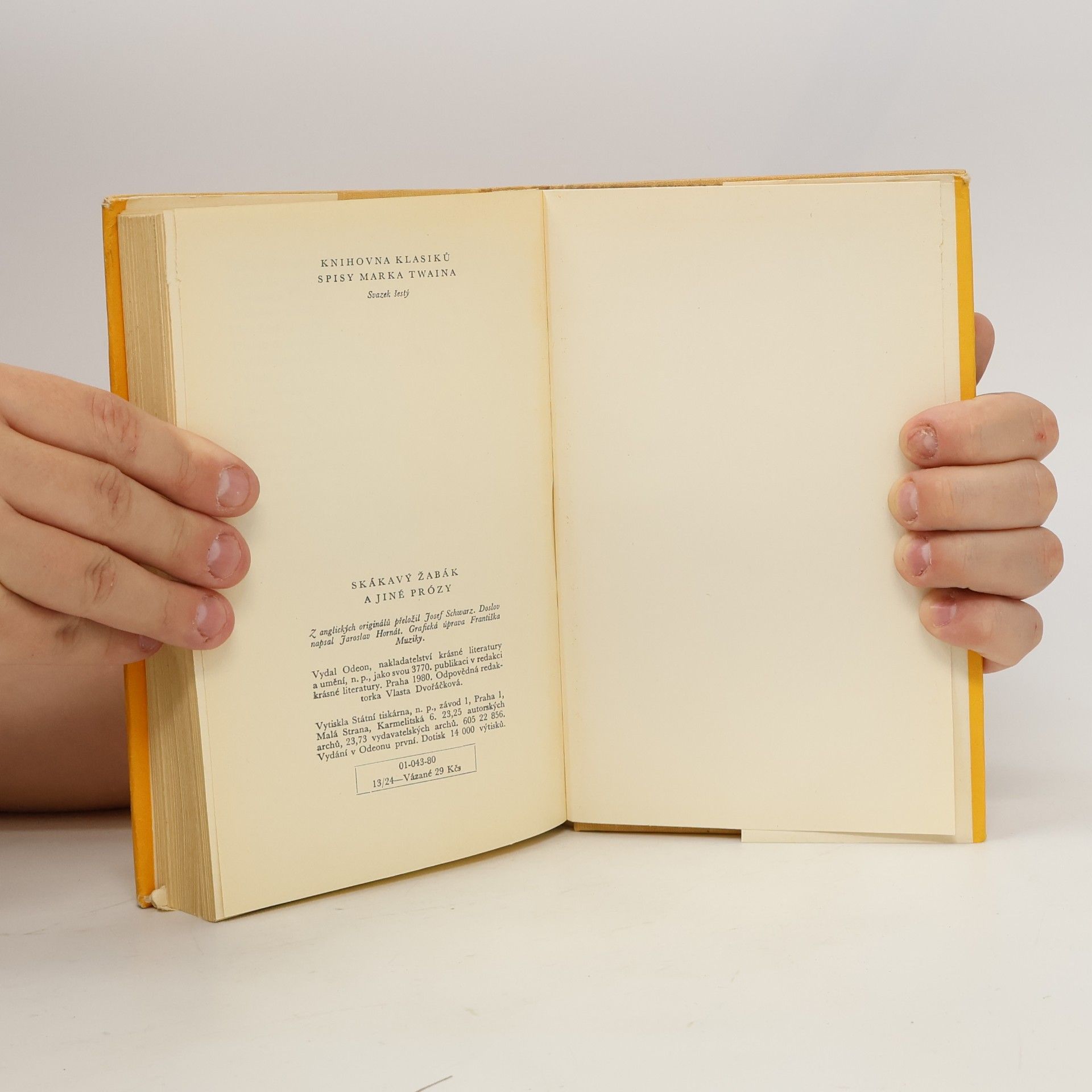 Mark Twain Skákavý žabák a jiné prózy