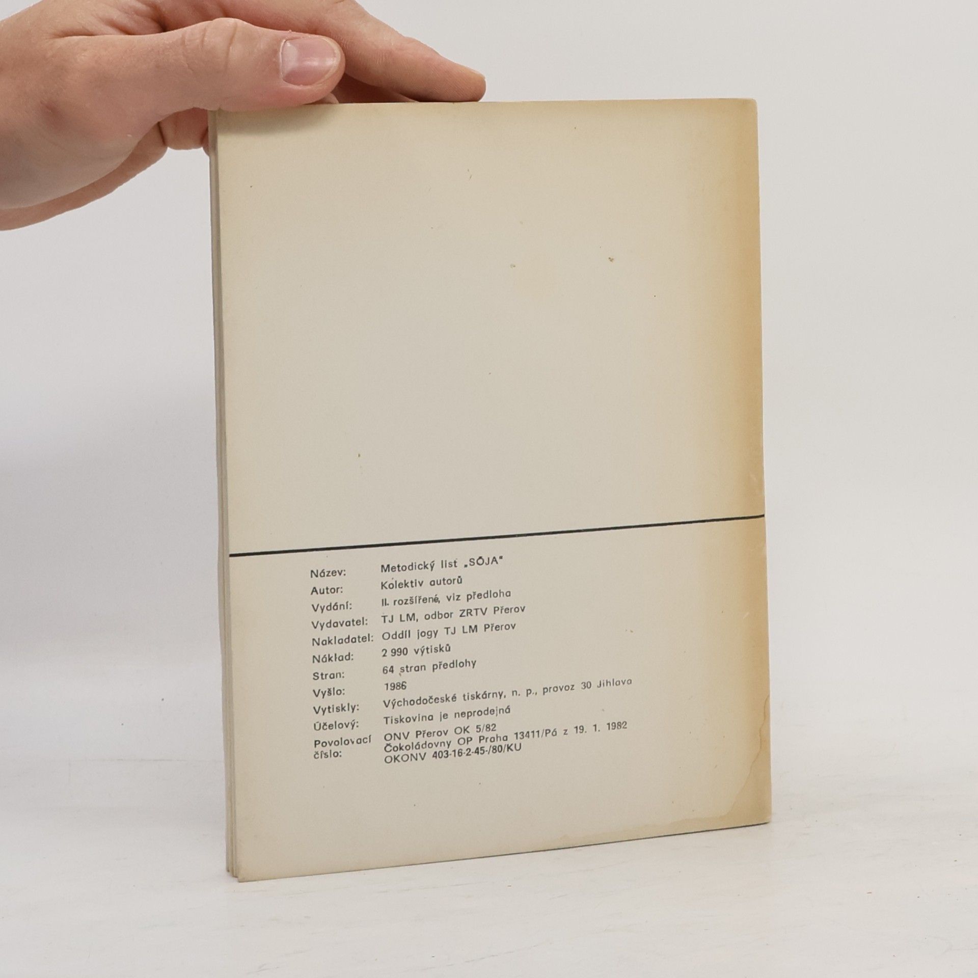 Various authors Metodický list Sójová kuchařka