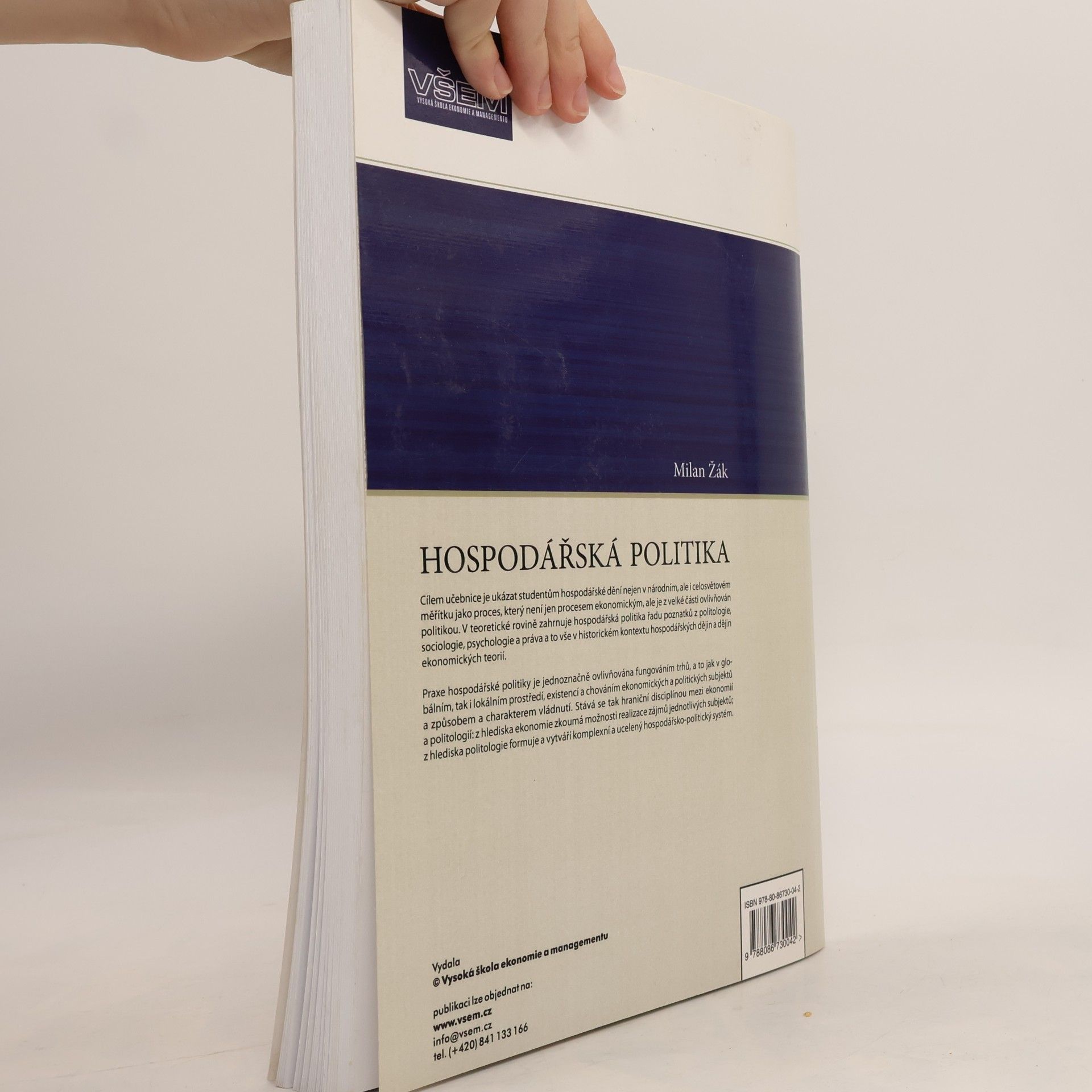Milan Žák Hospodářská politika