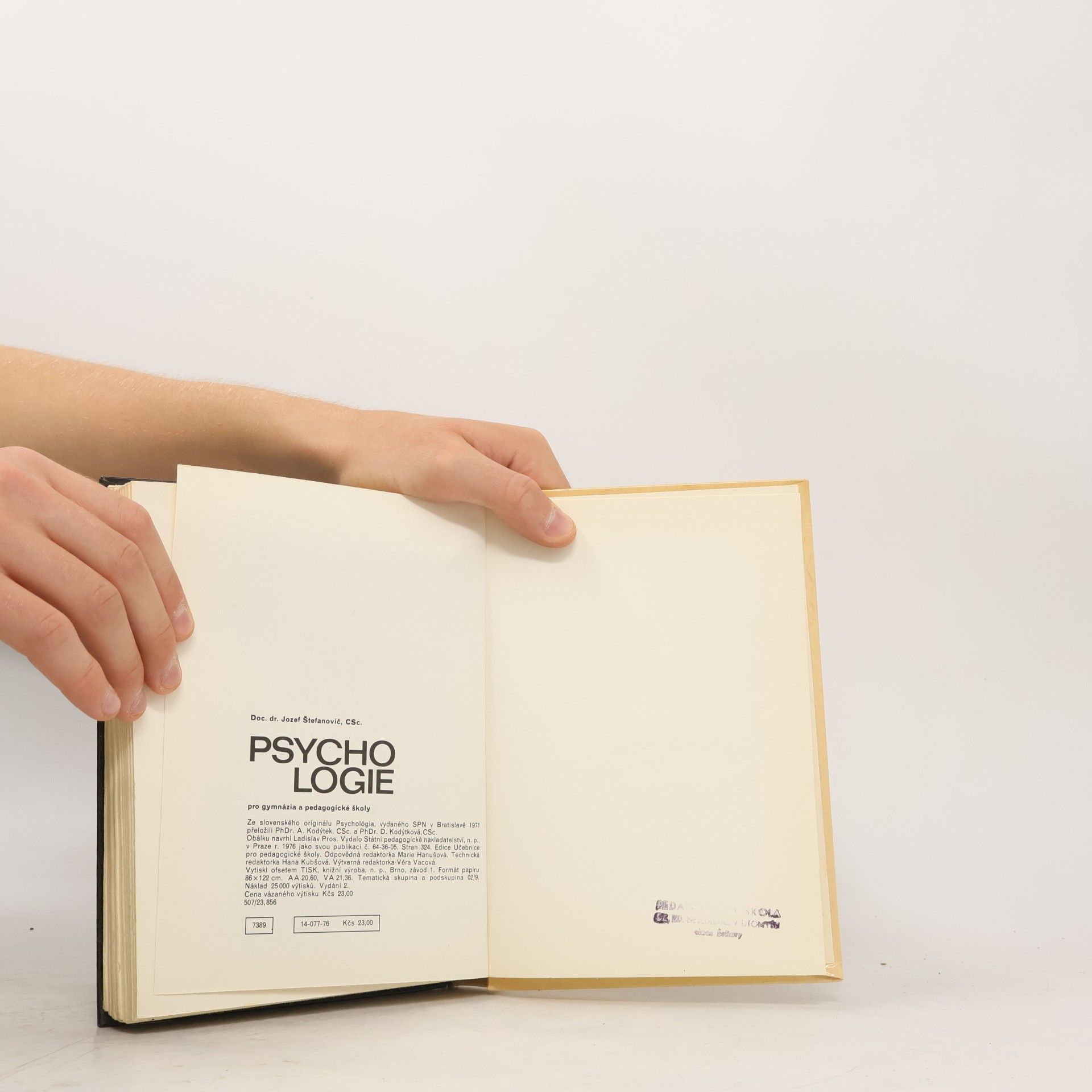 Jozef Štefanovič Psychologie pro gymnázia a pedagogické školy