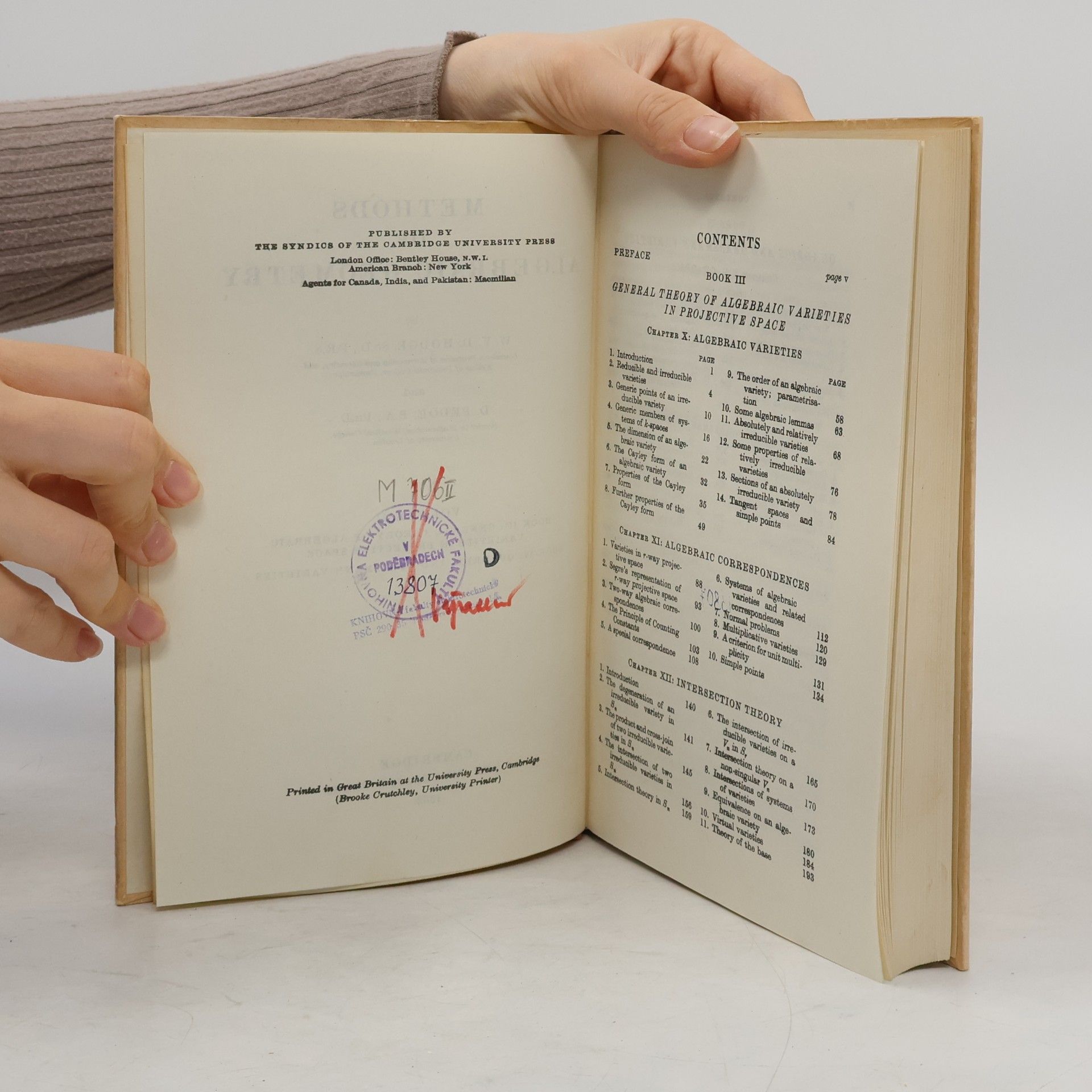 W. V. D. Hodge Methods of Algebraic Geometry. Volume II.