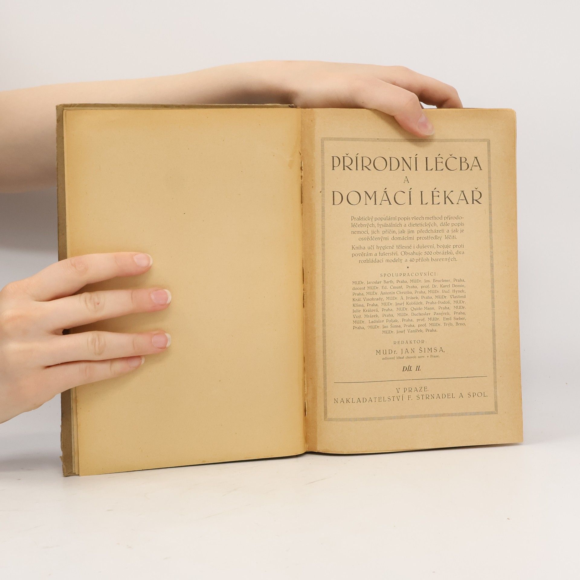 Jan Šimsa Přírodní léčba a domácí lékař. Díl II.