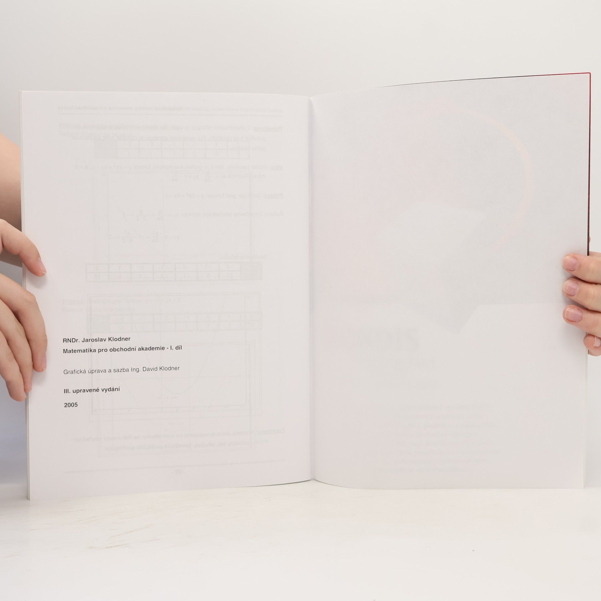 Jaroslav Klodner Matematika pro obchodní akademie a střední odborné školy 1