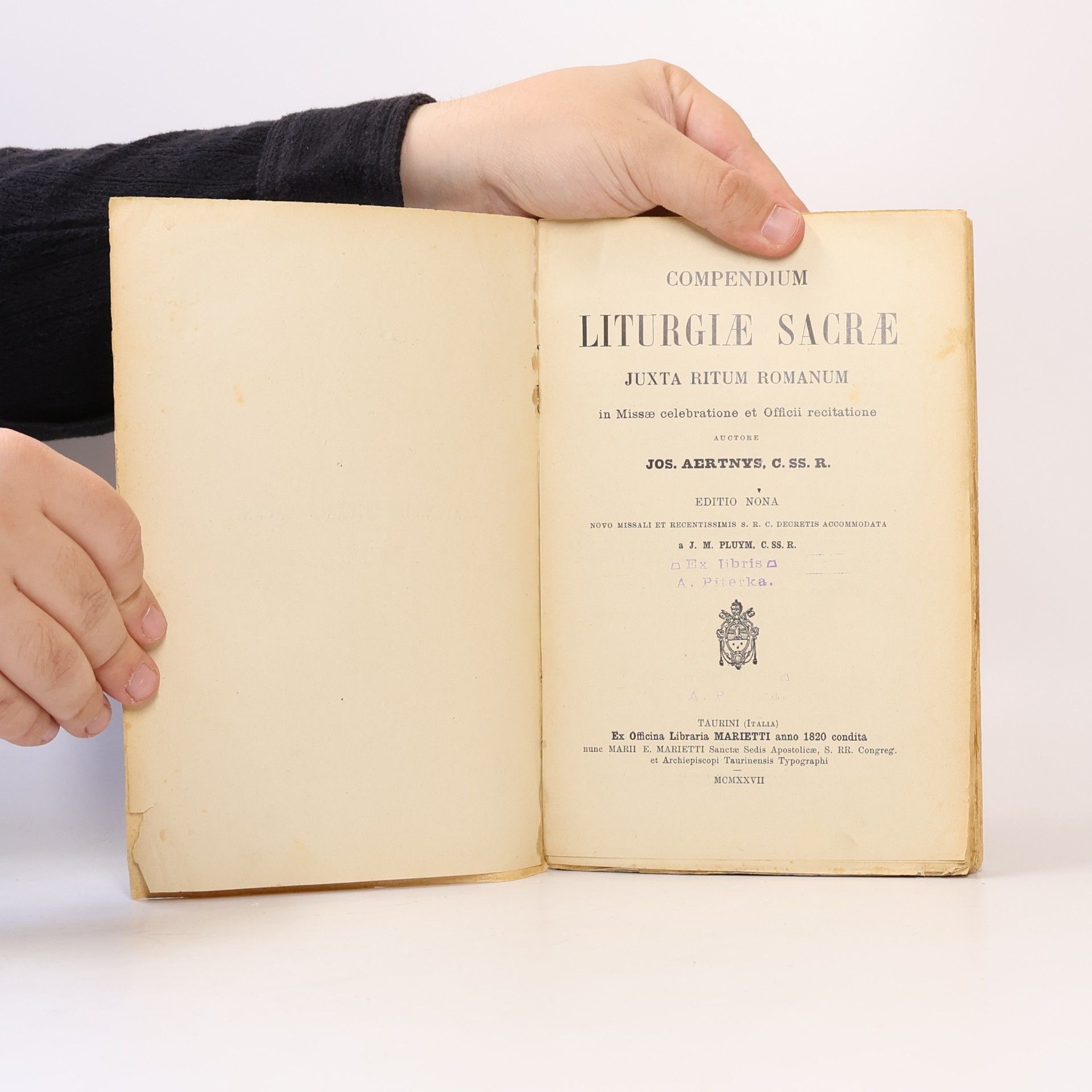Joseph Aertnys Compendium Liturgiae Sacrae Juxta Ritum Romanum. Editio nona