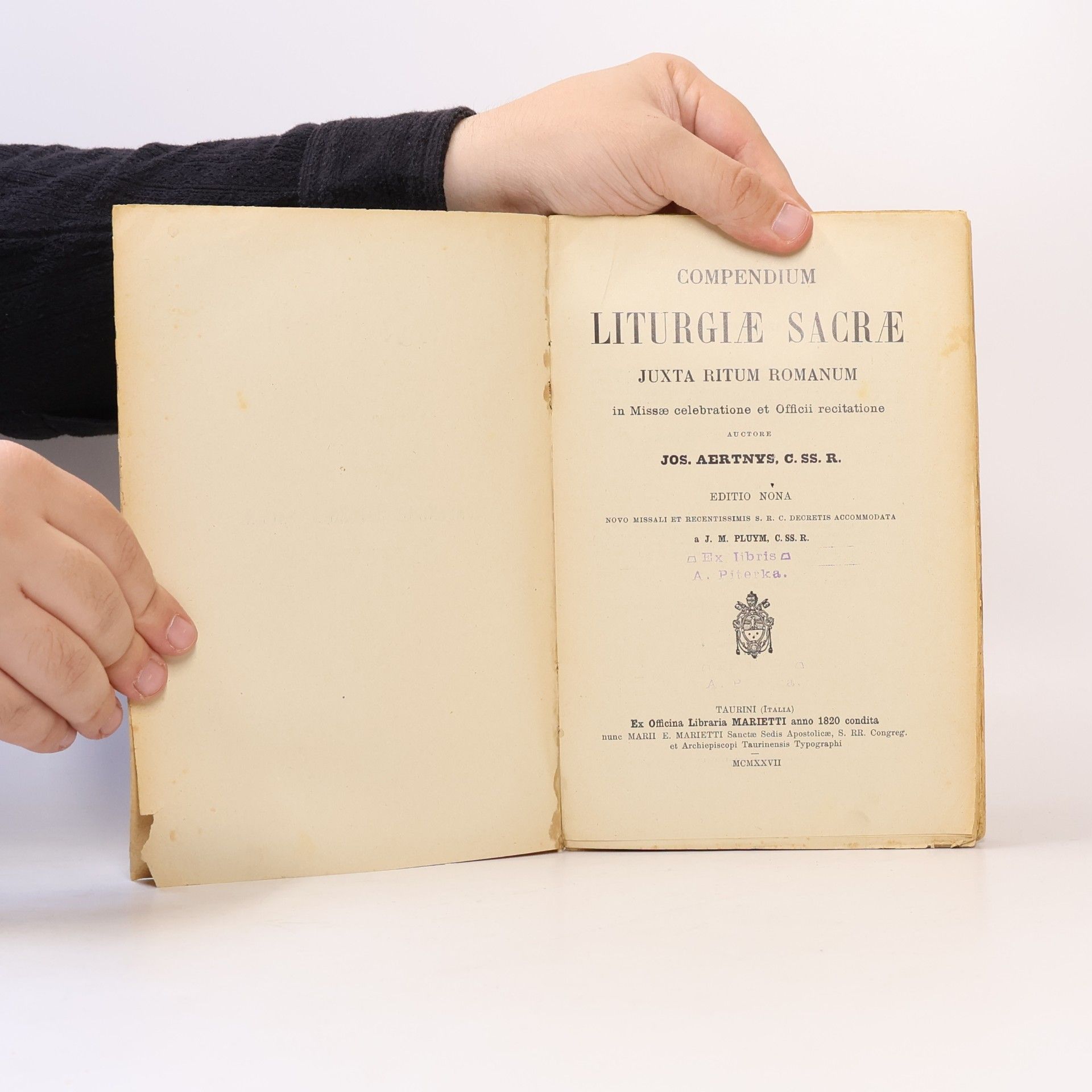 Joseph Aertnys Compendium Liturgiae Sacrae Juxta Ritum Romanum. Editio nona